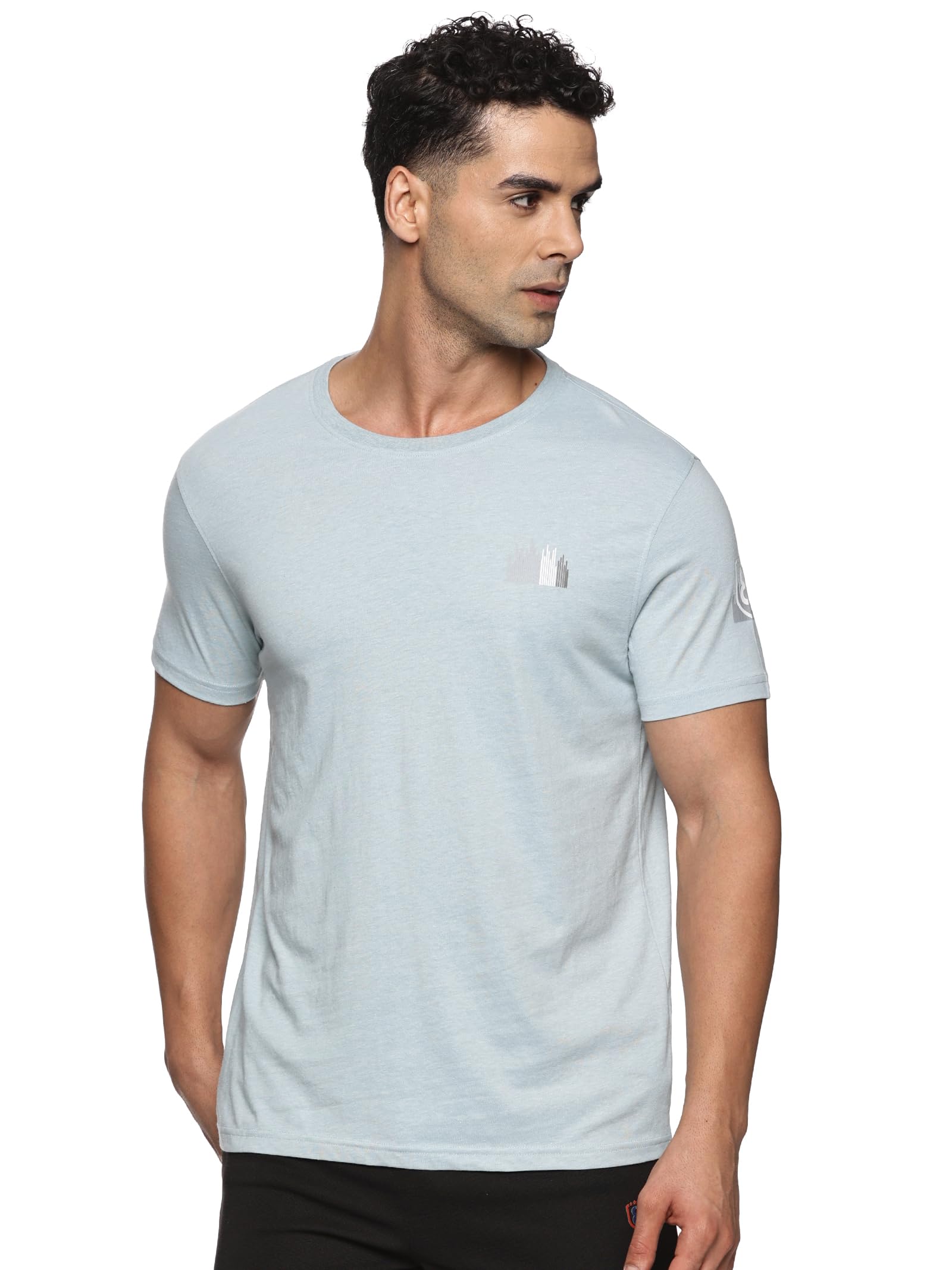 domin8 Men's Organic Cotton Recycled Polyester Melange Effect T Shirt | Stylish Tshirts for Men | Soft & Comfortable Tshirts for Men | Tshirt for Gym, Running.-picture-51