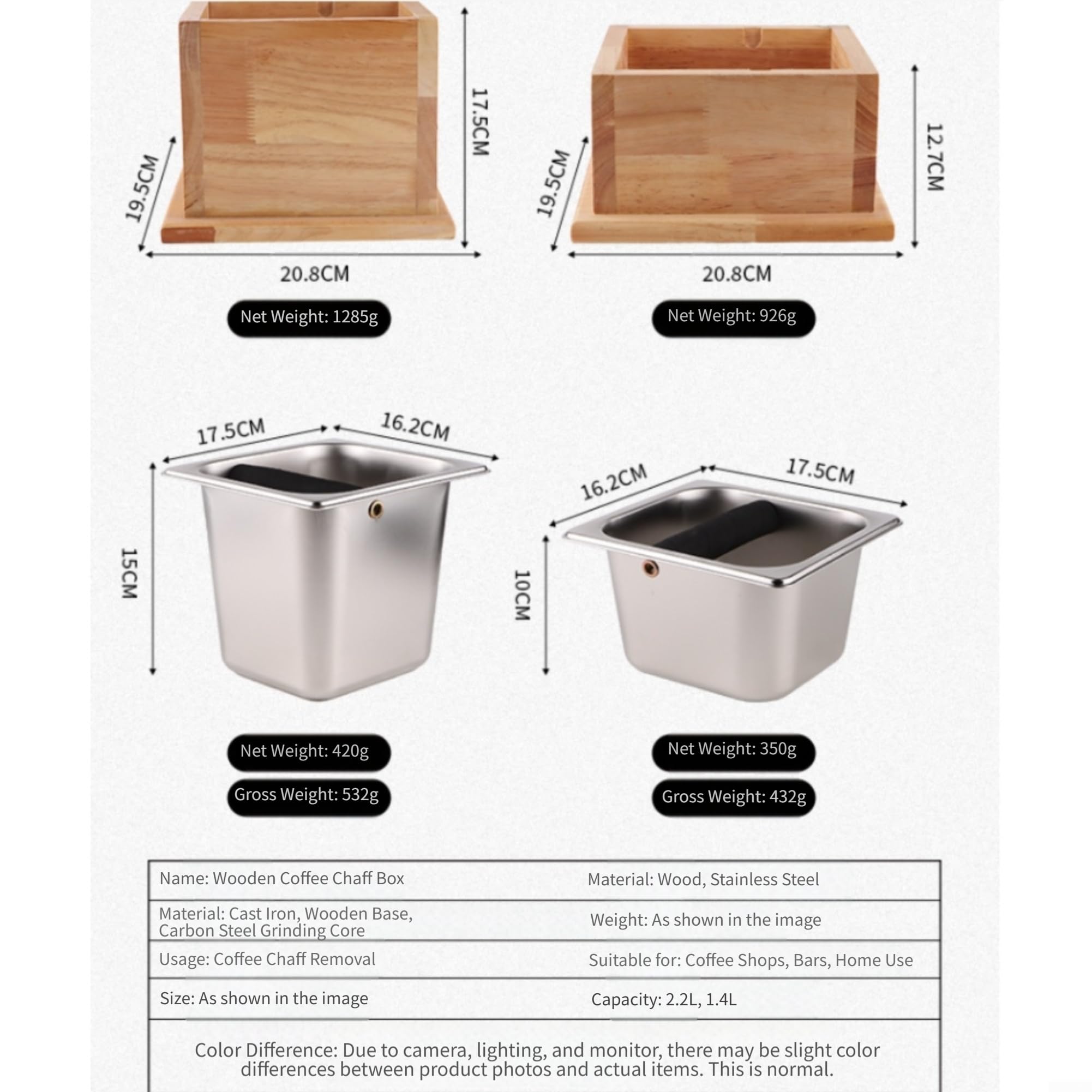 Conteneur à Marc Silencieux Design Naturel et Stable(B)