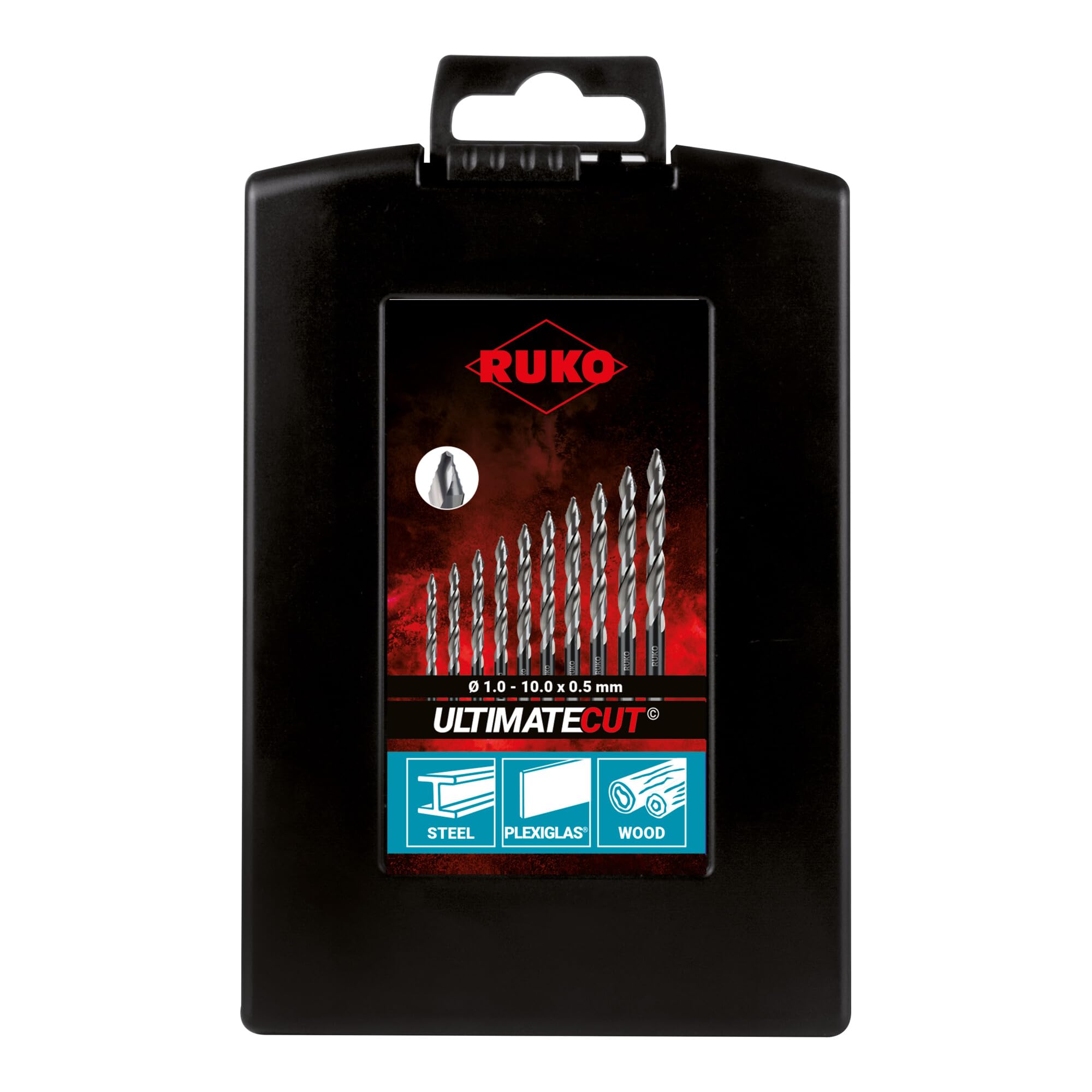 AGHASA RUKO-259214RO-Lot de 19 forets hélicoids. Flowstep