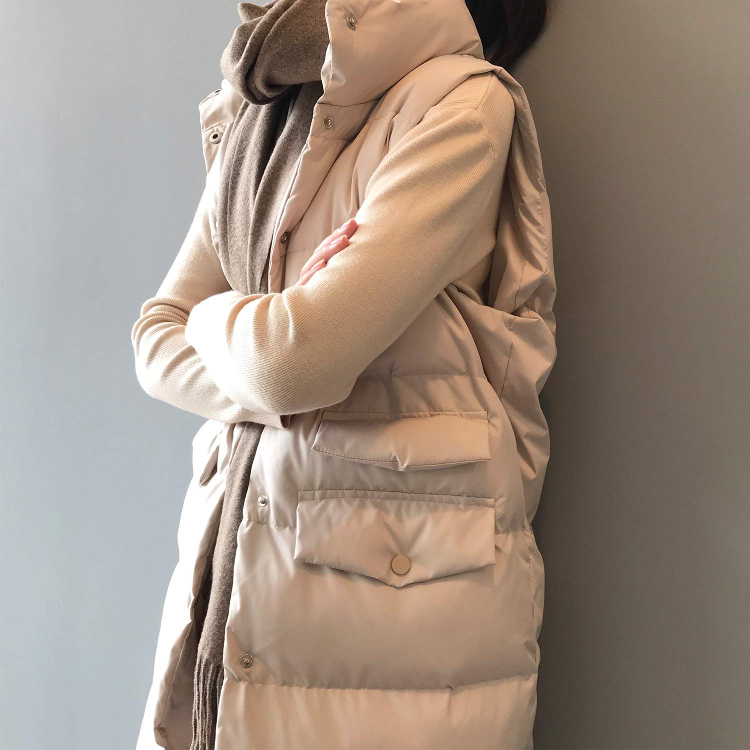 Zswpyq Donna Giacca Piumino Giacconi Invernali Con Cerniera Senza Maniche Imbottito Cappotto Giacche Cappotti Gilet Lungo, Gilet in Piumino Sottile, Senza Maniche, Portatile