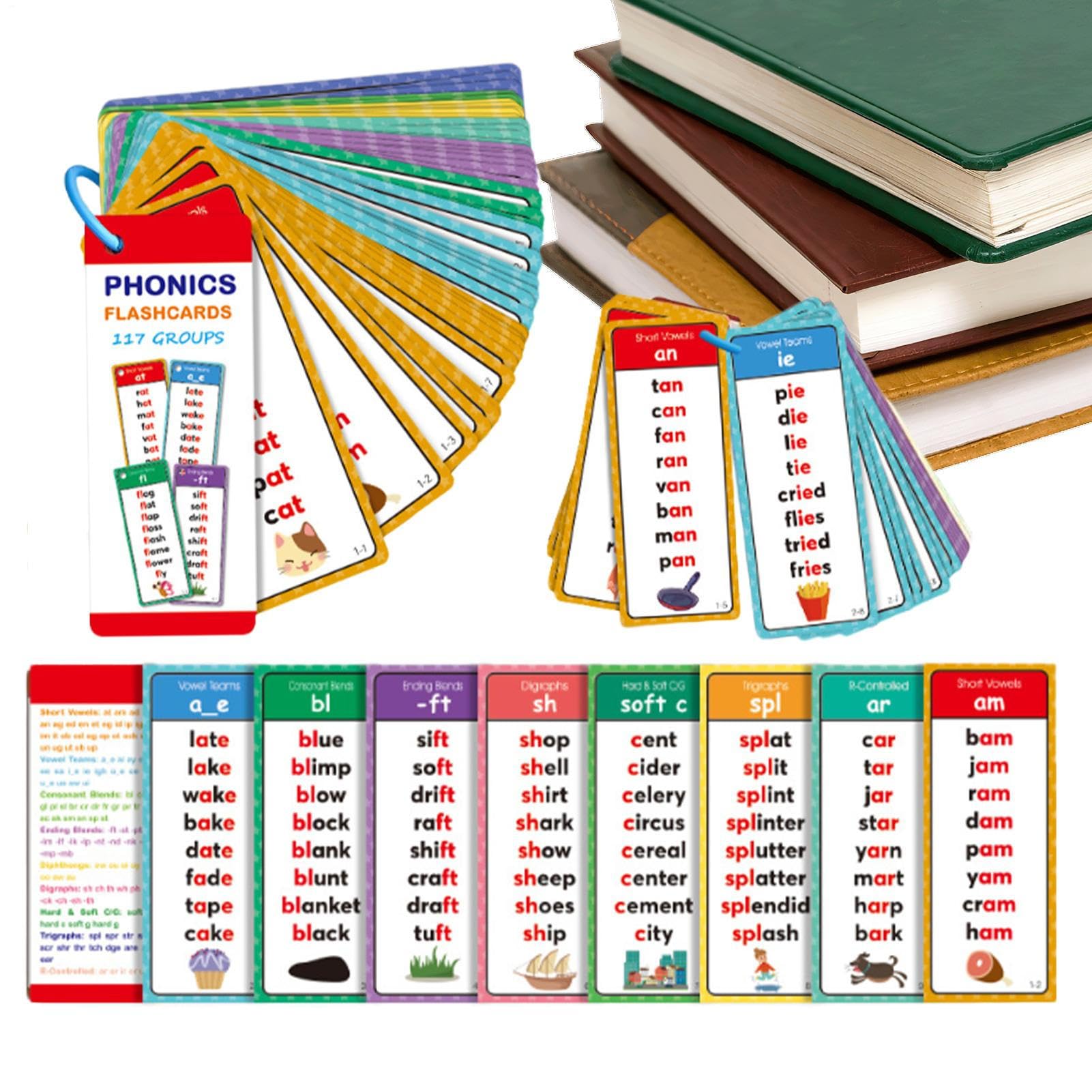 Little Wandle Flash Cards - Phonics Word Cards, Word Game Kids Educational Toy with Sturdy Design, Preschool & School Activity, Travel Home Classroom Fun, Birthday Holiday Party for Kids