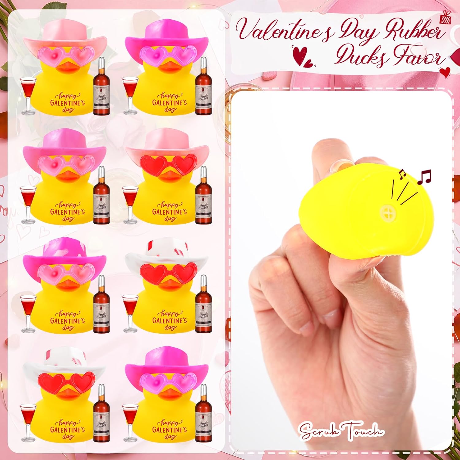 Liliful 12 Sets Galentines Day Party Favors Ducks Bulk with Hat Wine Cup Glass Galentines Day Decorations for Women Friend Bestie Valentine Party Favor BFF Sister Sisterhood - Image 4