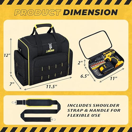 Miniatura 7 de Jjring Bolsa de herramientas de 2.0 Gen con 3 fundas extraíbles, doble capa y bolsa de herramientas de gran capacidad, organizador de múltiples