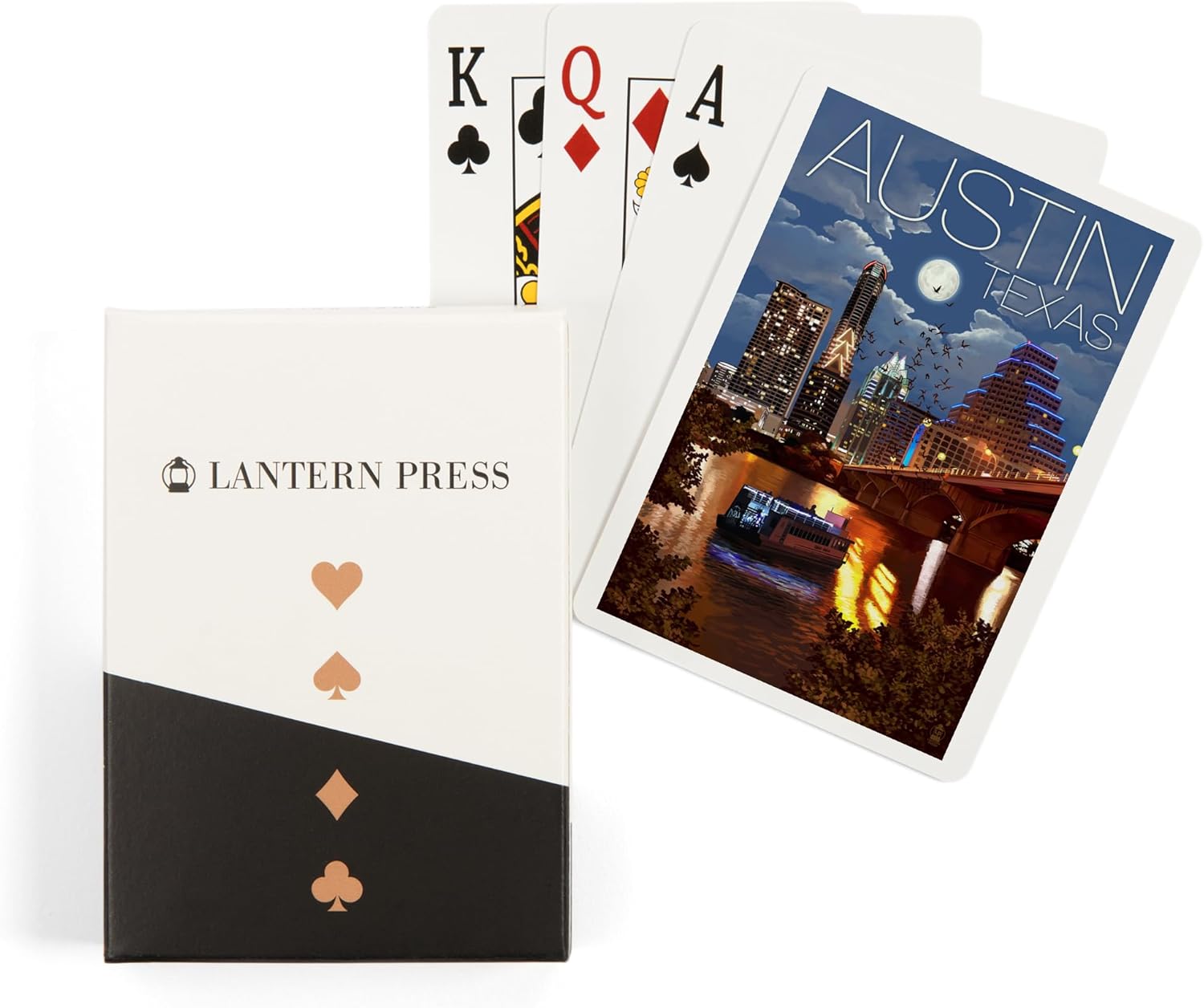 Lantern Press Austin, Texas, Skyline at Night, 52 Playing Cards for Adults, Poker Size Card Deck