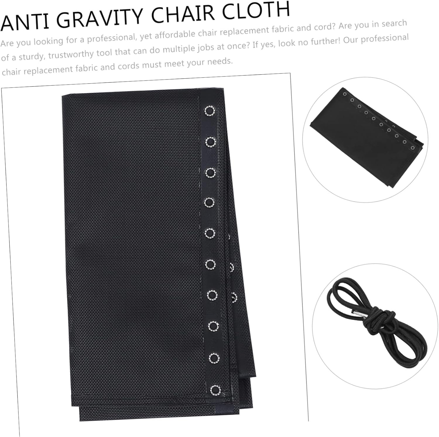 Replacement Kit for Folding Lounge Chair with Elastic Ropes Outdoor Recliner Fabric Set for Deck and Beach Easy to Install