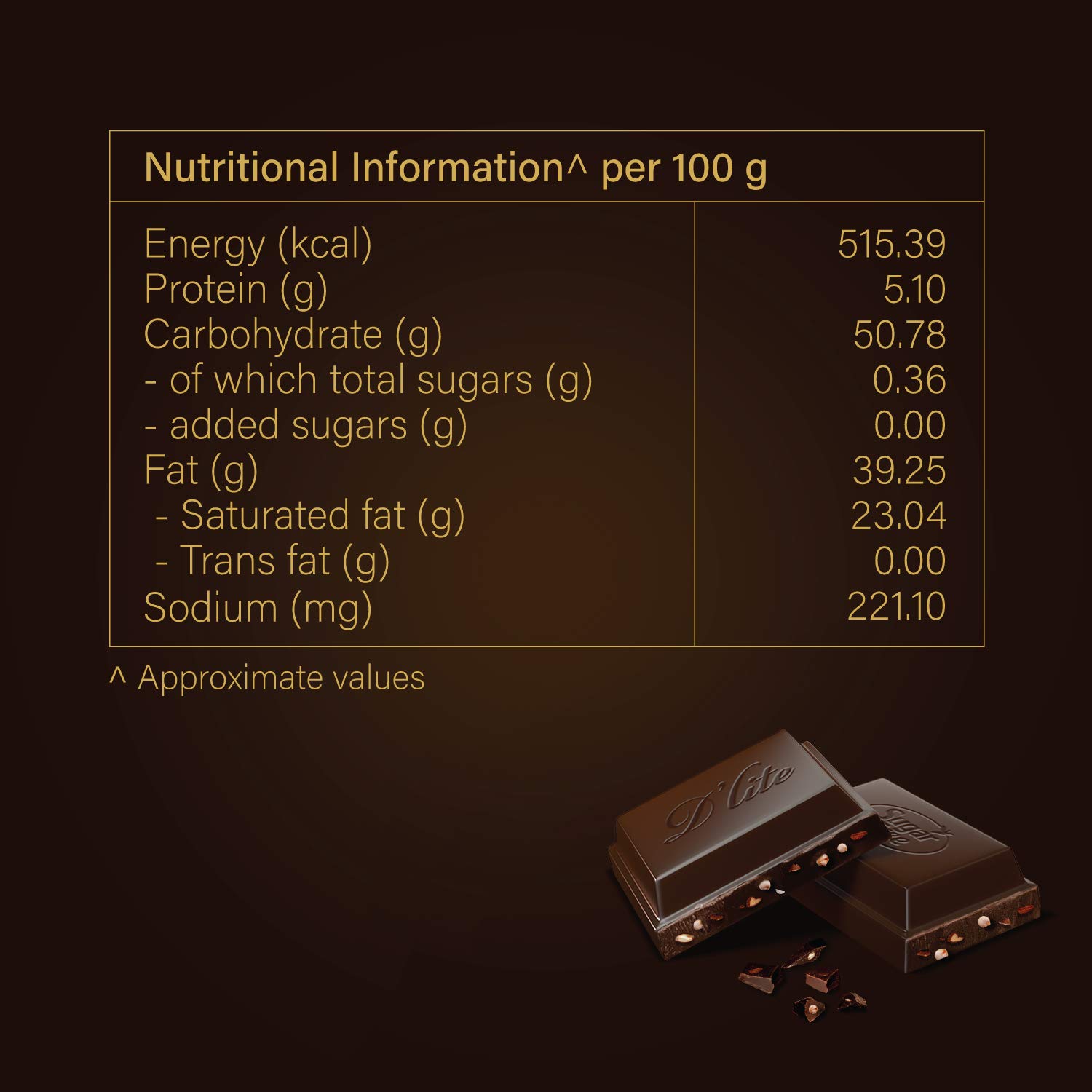 Sugar Free D'lite Quinoa & Almonds Dark Chocolate Bar, 40Gm (Pack Of 6) 4