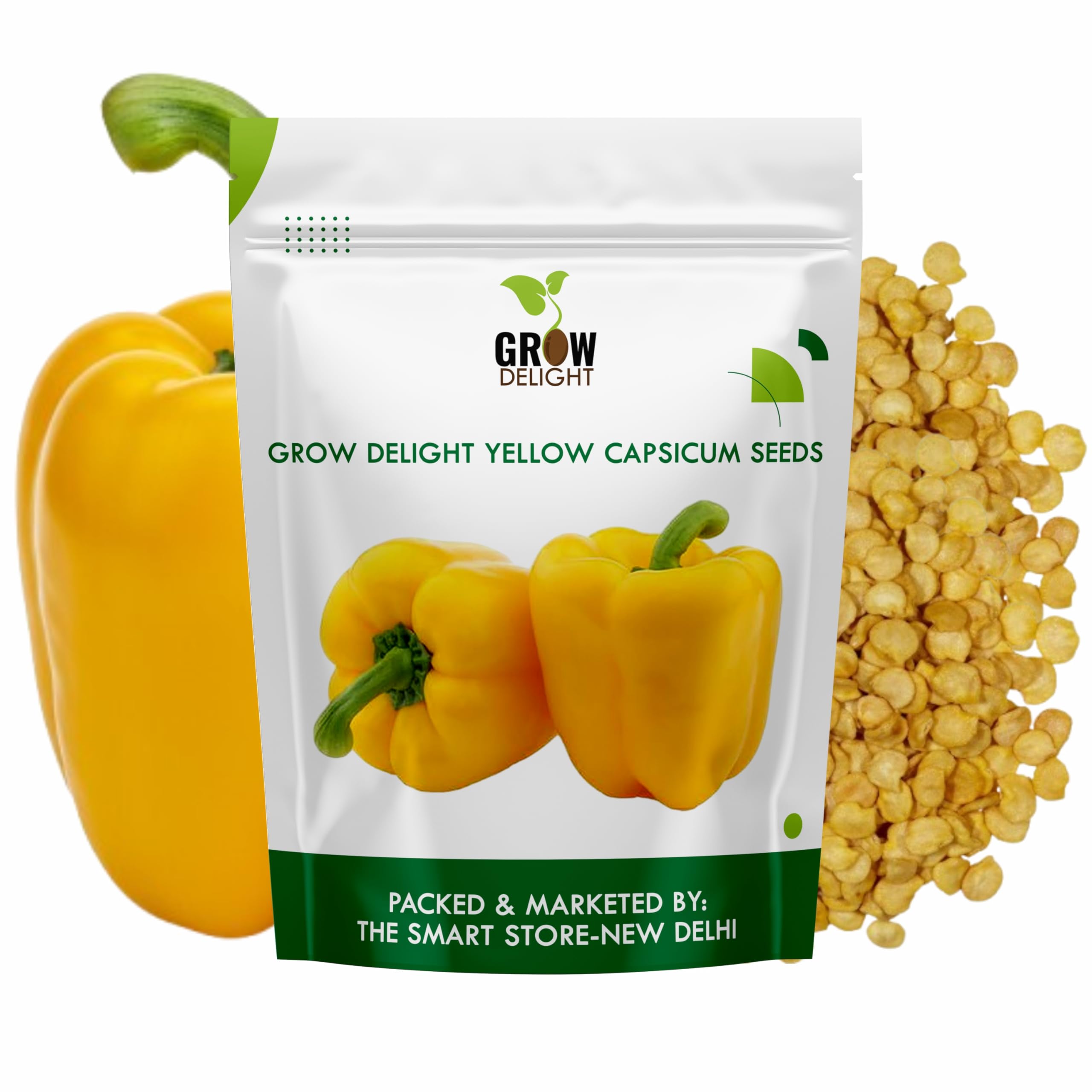 Yellow Capsicum (Peeli Shimla Mirch) (20 Seeds) Vegetable Seeds for Home Garden, Organic & Hybrid, Perfect for Home Gardening, Planting For Pots and Patio-image-0