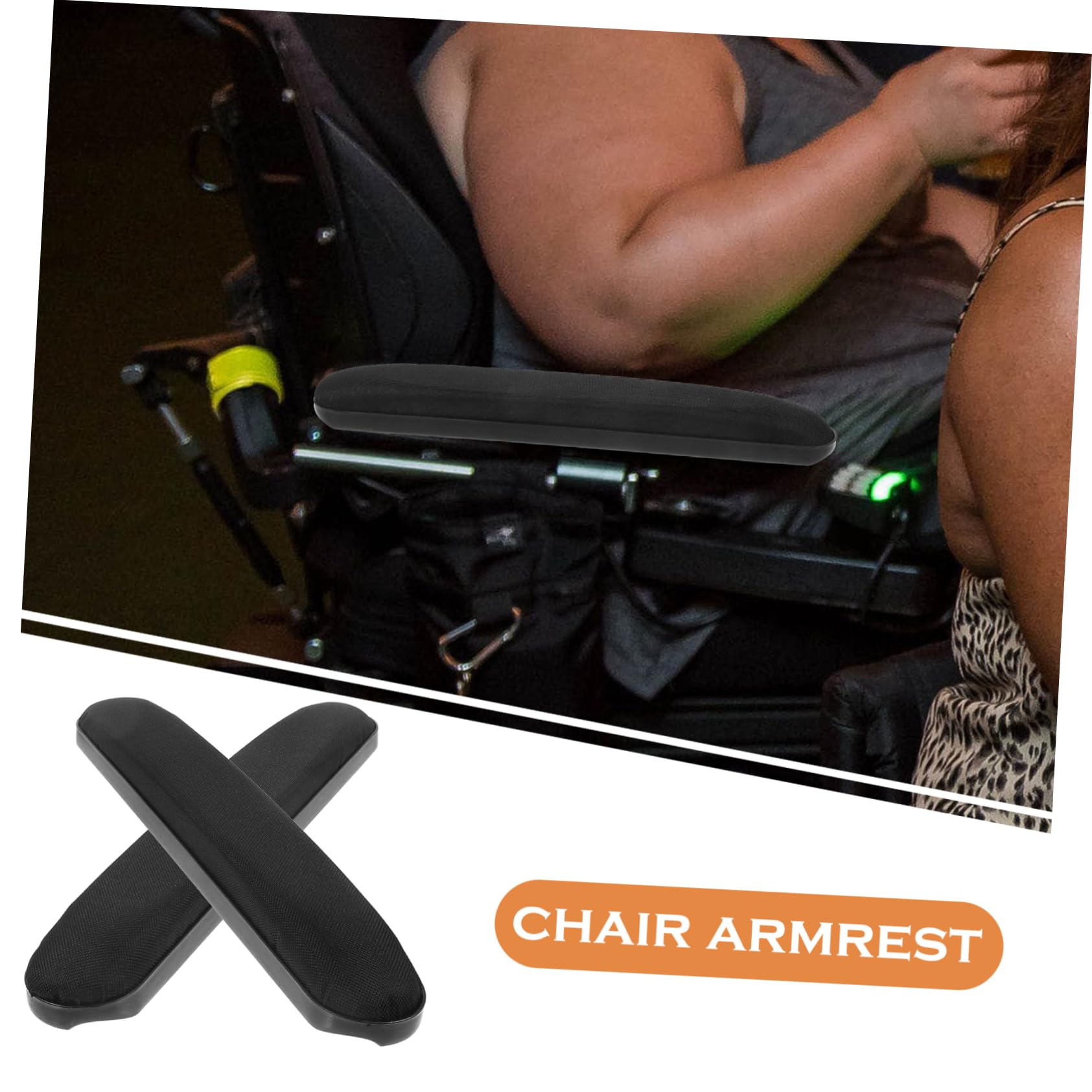 Operitacx 4 Pares Pasamanos para Sillas De Ruedas Asiento Accesorio De Disfraz Hippie Accesorios Transpirables Portátil Reposabrazos De La Silla Jaula Paisaje Decoraciones Oficina Tela Black