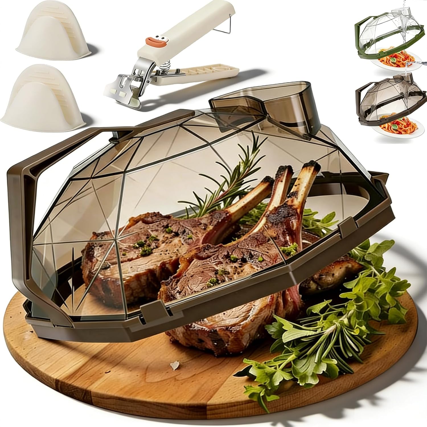 Microwave Splatter Cover with Water Steamer, 2026 New Microwave Cover for Food with Handle, 10 Inch Splash-Proof Food Cover for Keeps Food Moist, Easy Clean, House Warming Gifts New Home (B)