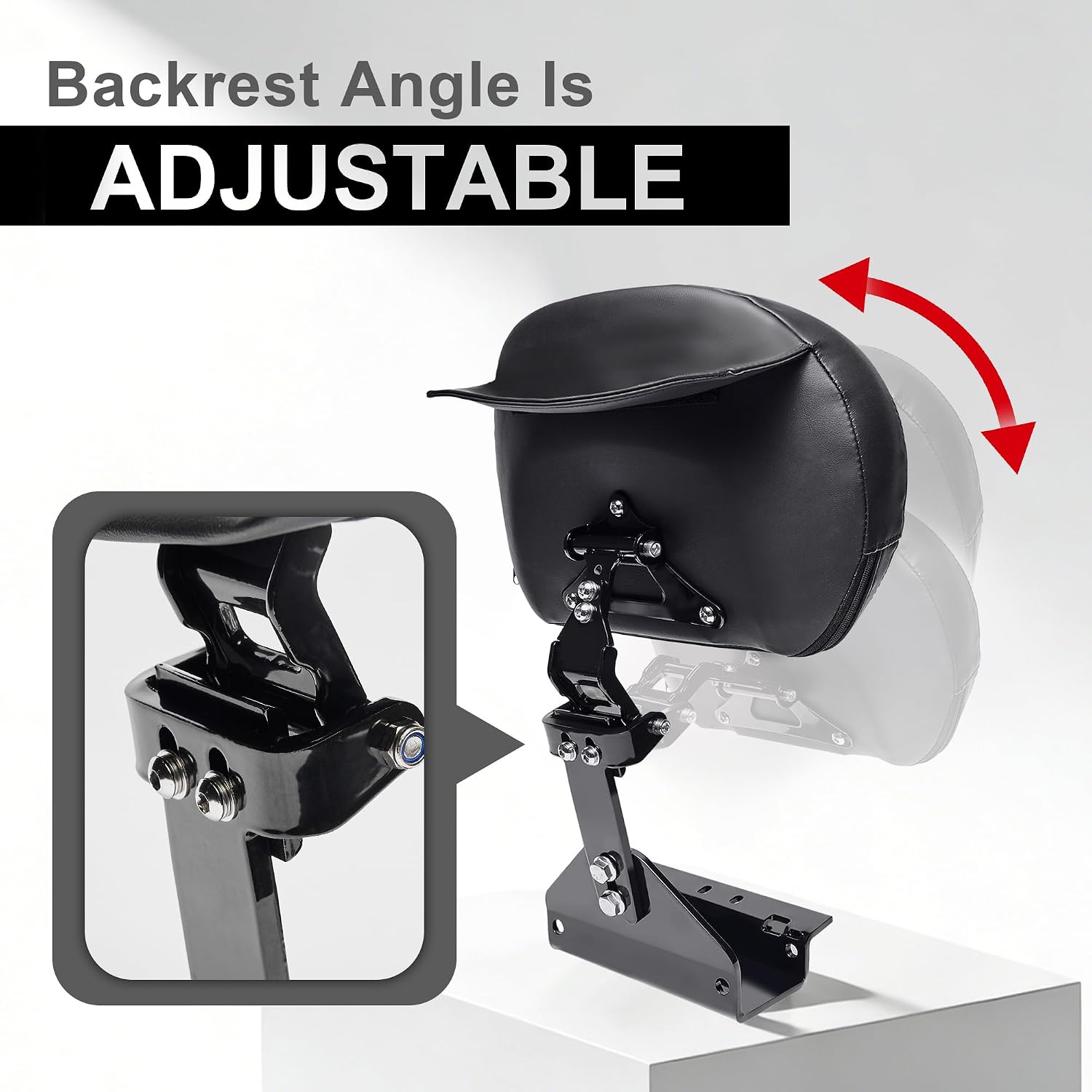Driver Backrest Mount Kit with Storage Pouch Fit for Can-AM Ryker 600/900 / Rally Edition (2019-2025) Sport Edition (2022-2025)