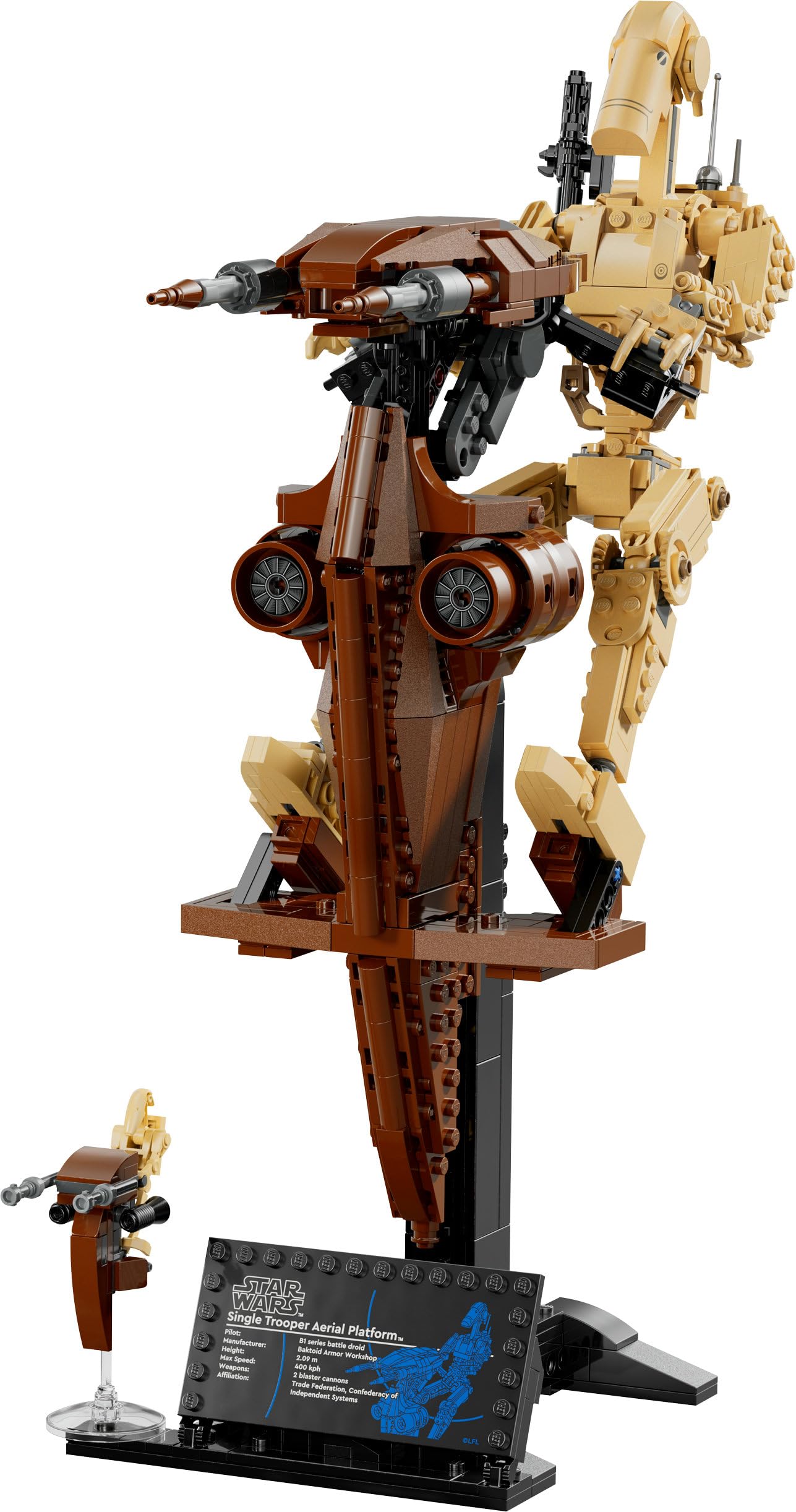 LEGO Star Wars 75428 Battle Droid con STAP Speeder Giocattolo - Action Figure per il Gioco e l'Esposizione - Regalo da Collezione per Bambini da 12 Anni, Adolescenti e fan della Minaccia Fantasma