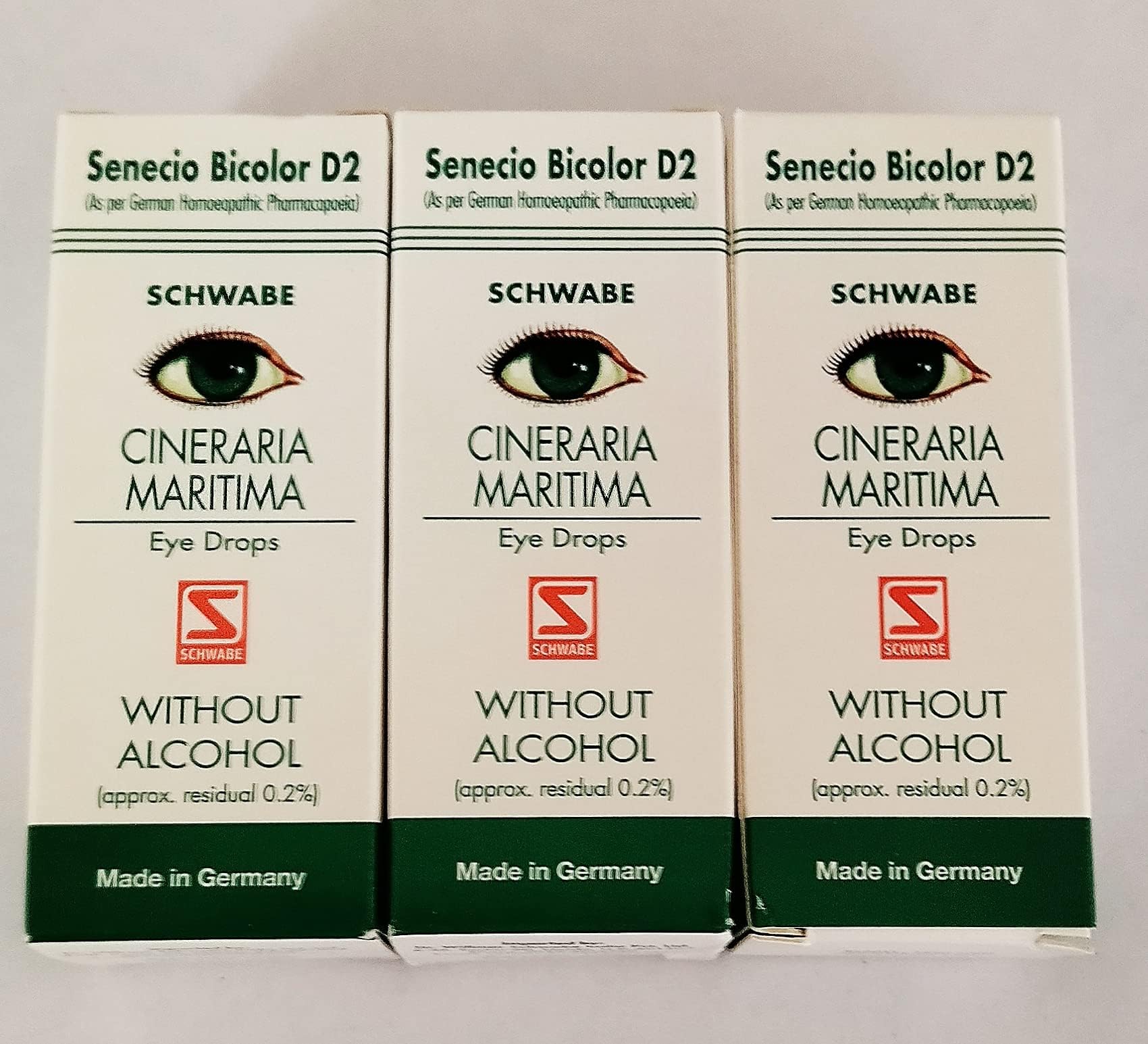 Schwabe Cineraria Maritima Eye Drops Homoeopathic Medicine - 10ml (Pack of 3)