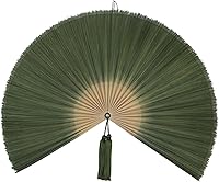 Vista 13 de ChumDecor Decoración de pared con abanico, ventilador gigante japonés, arte de pared de abanico grande de bambú para cabecero colgante bohemio, Gris