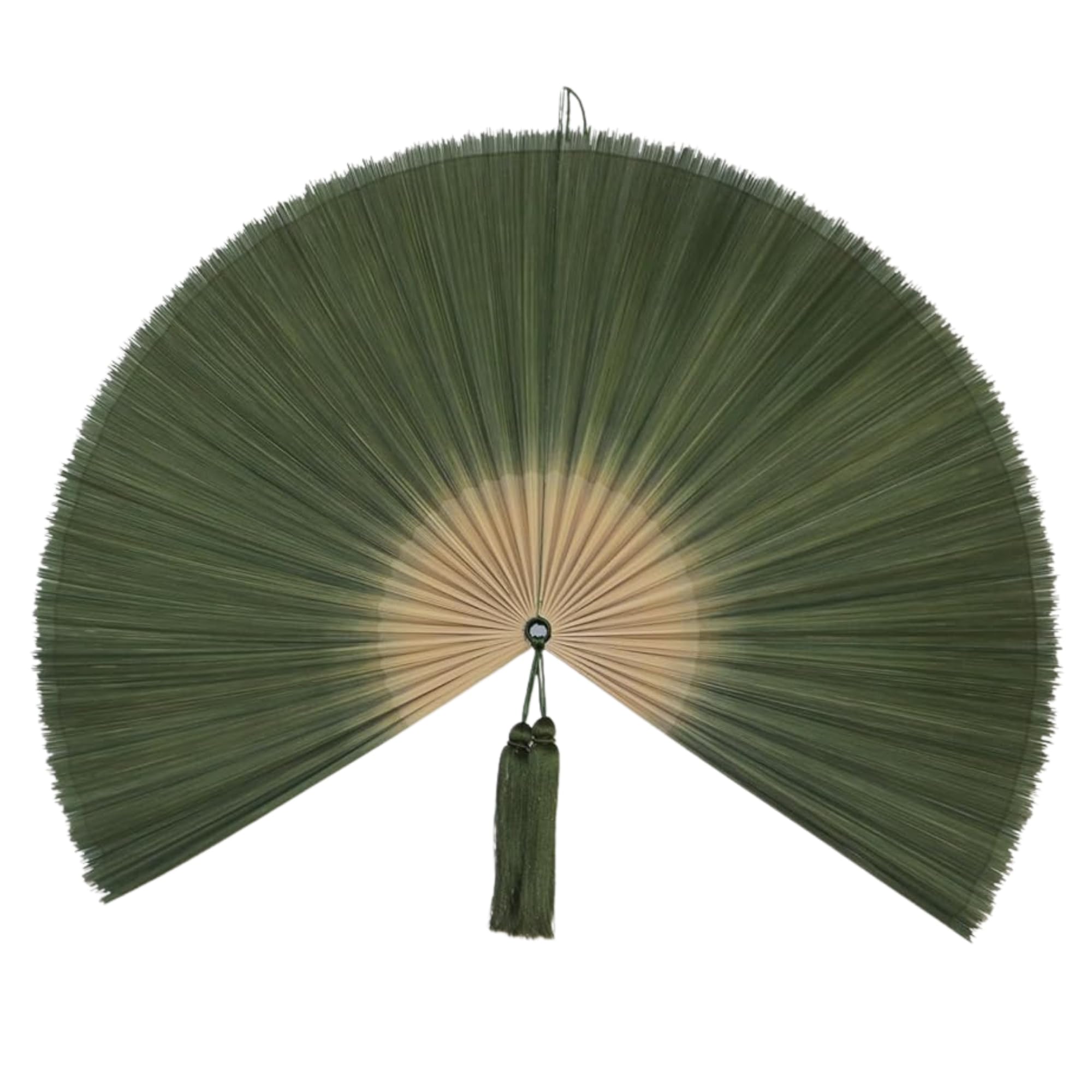 ChumDecor Bamboo Fan Wall Decor, Japanese Wall Fan, Dark Moss Green 40 in โ image 1