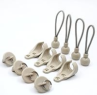 Vista 4 de Kit de bungee universal para parasoles opacos, persianas enrollables (beige, kit Bugee Nice end Cap 2 unidades) (1)