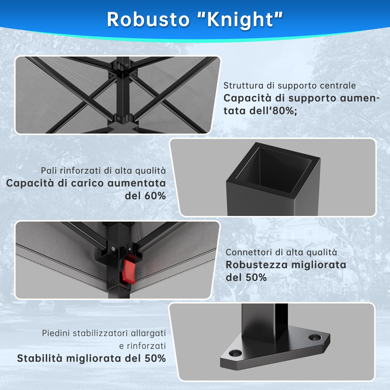 Devoko Gazebo 3x3 impermeabile pieghevole con pareti laterali protezione UV 50+ nero
