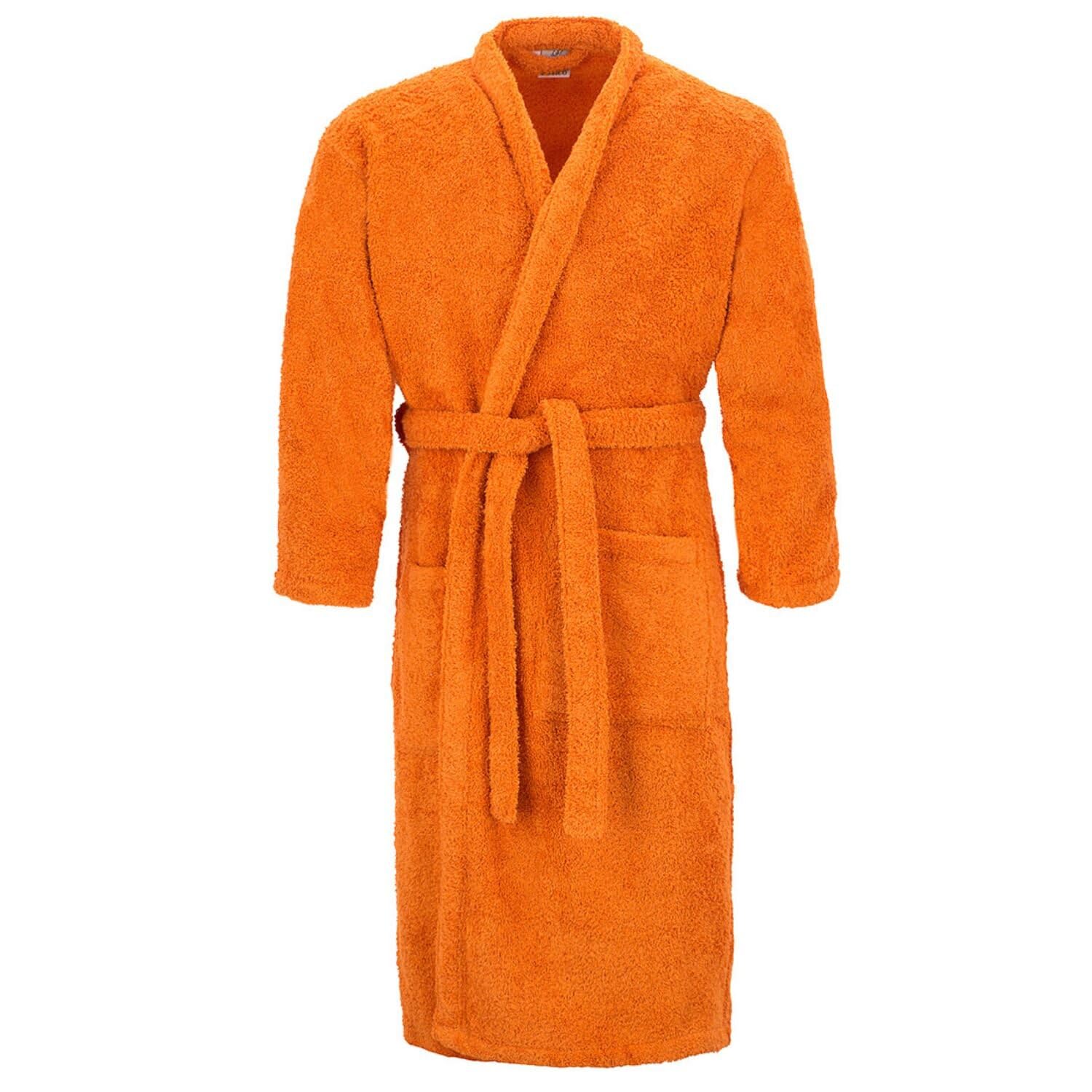 Burrito Blanco Burrito Blanco Albornoz Hombre o Mujer | Albornoz Ducha | Albornoz Rizo | 100% Algodón | Albornoz Toalla | Textura Suave | Talla XL | Color Naranja Oscuro
