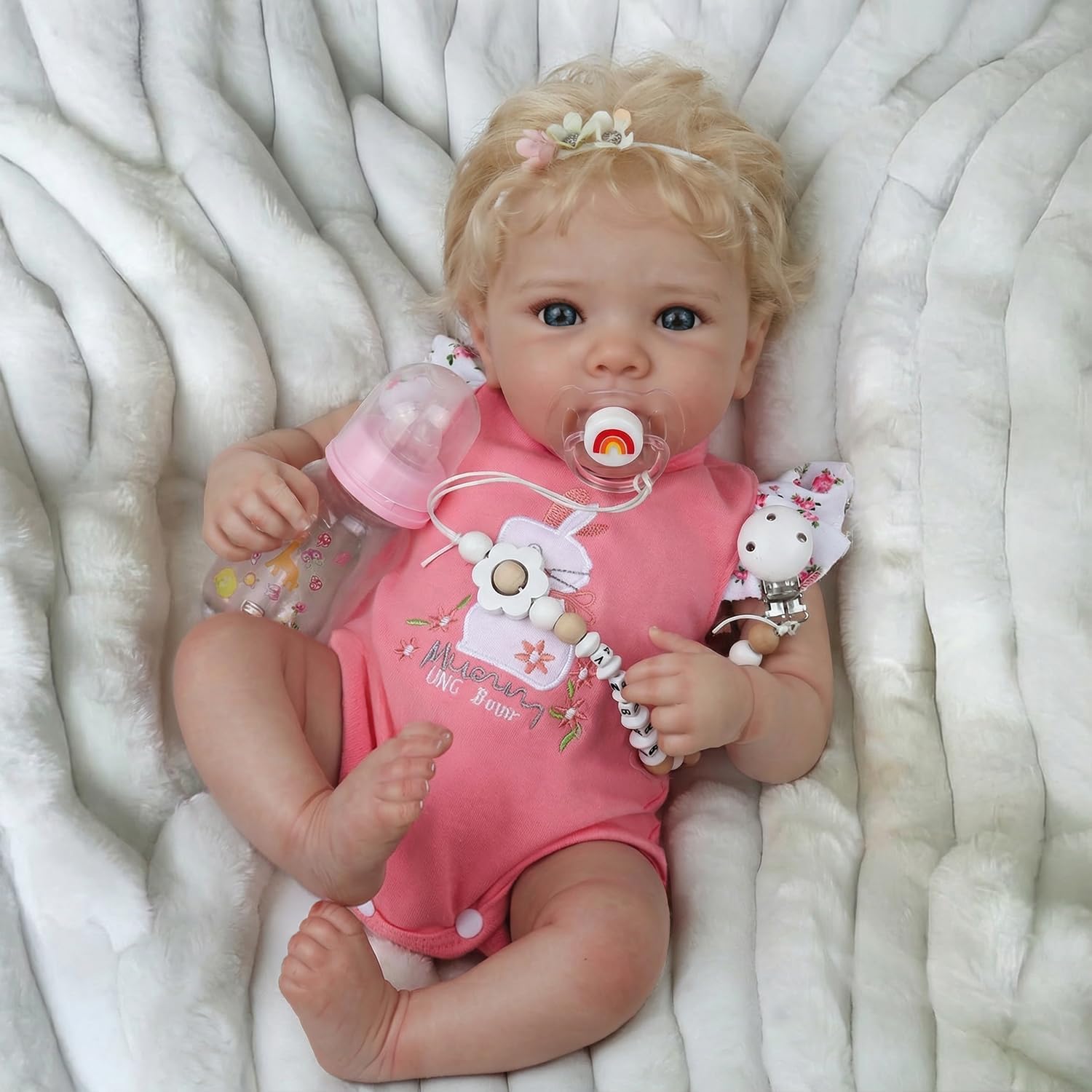 KSBD Reborn Baby Dolls 20 Inch Girl Doll – Realistic Newborn Real Life Baby Dolls, Soft Silicone Vinyl Real Baby Doll with Hand-Painted Details for Kids, Girls & Collectors