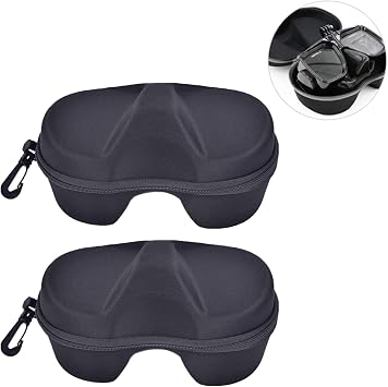 Portable Diving Mask Case,Swimming Scuba Glasses Storage Box Protective Container Diving Goggles Case,2 PCS