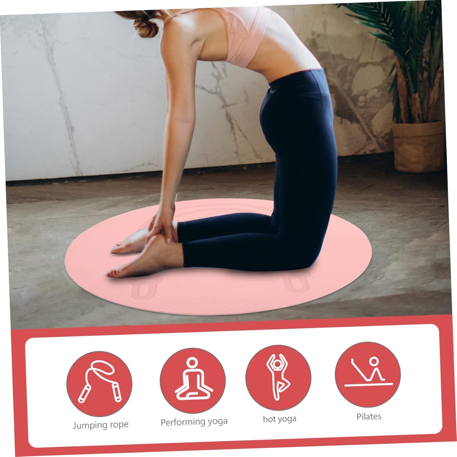 Non- Jump Rope Mat Comfortable Tpe Workout Floor Cushion Soundproof Exercise Pad for Indoor Fitness Thick Yoga Mat for Home Use