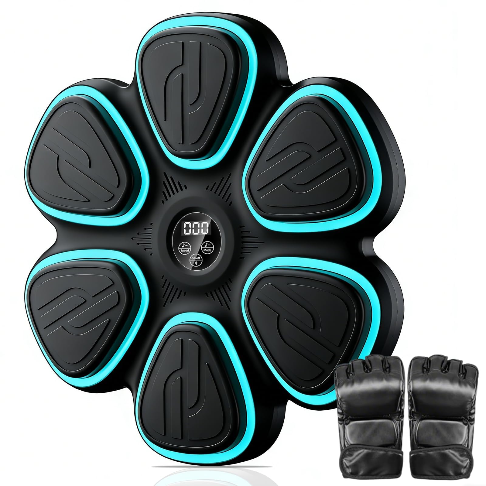 Music Boxing Machine, Smart Musik-Boxmaschine mit Bluetooth & RGB-Lichtern, 9 Modi & 9 Geschwindigkeiten, LED-Zähler, große Schlagfläche, inkl. Boxhandschuhe, Für Erwachsene & Kinder, Zuhause