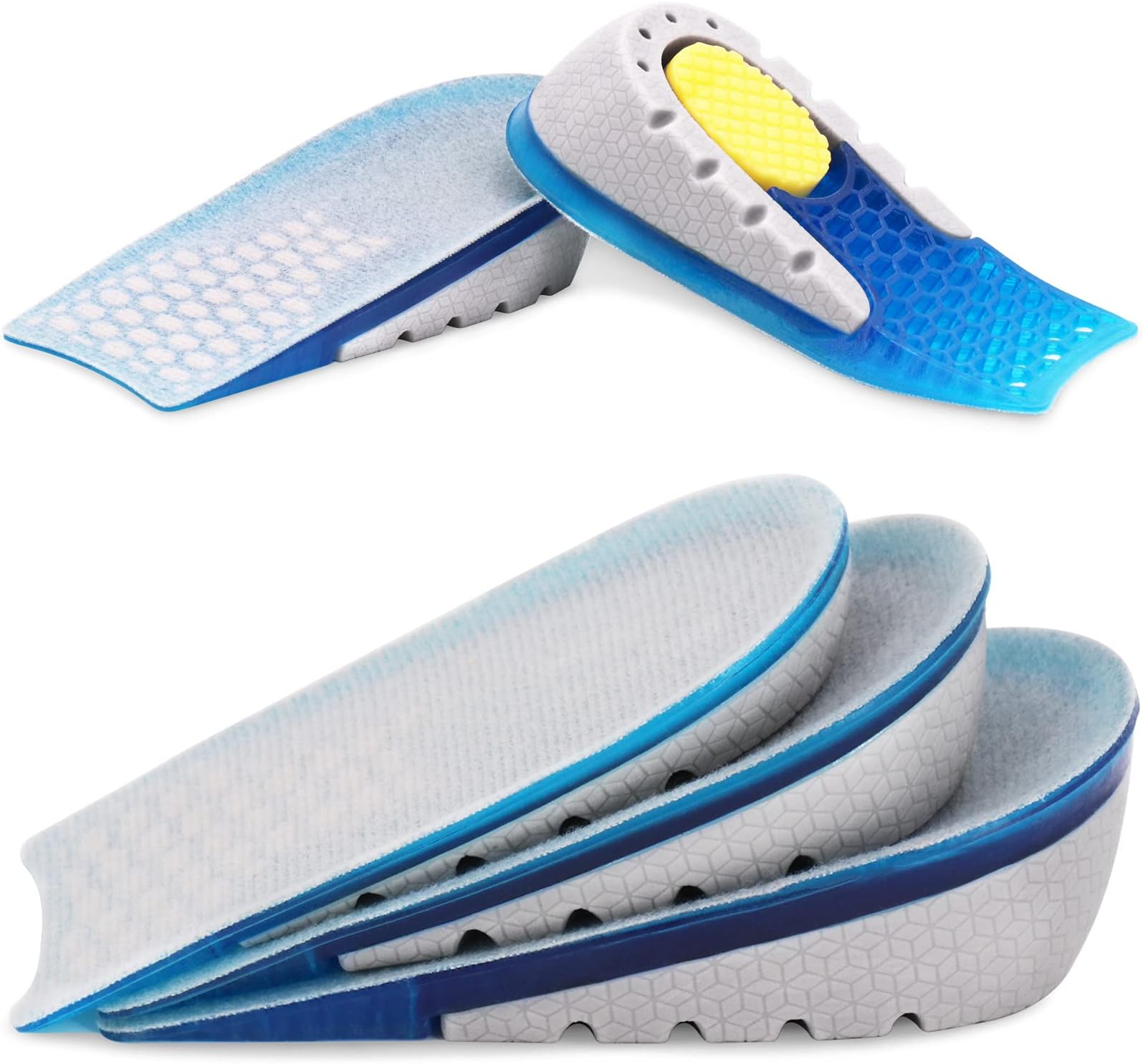 Ailaka Gel Height Increase Insoles 1 Pair, Shock Absorption Heel Cushion Pads, Height Lift Shoes Inserts for Men & Women