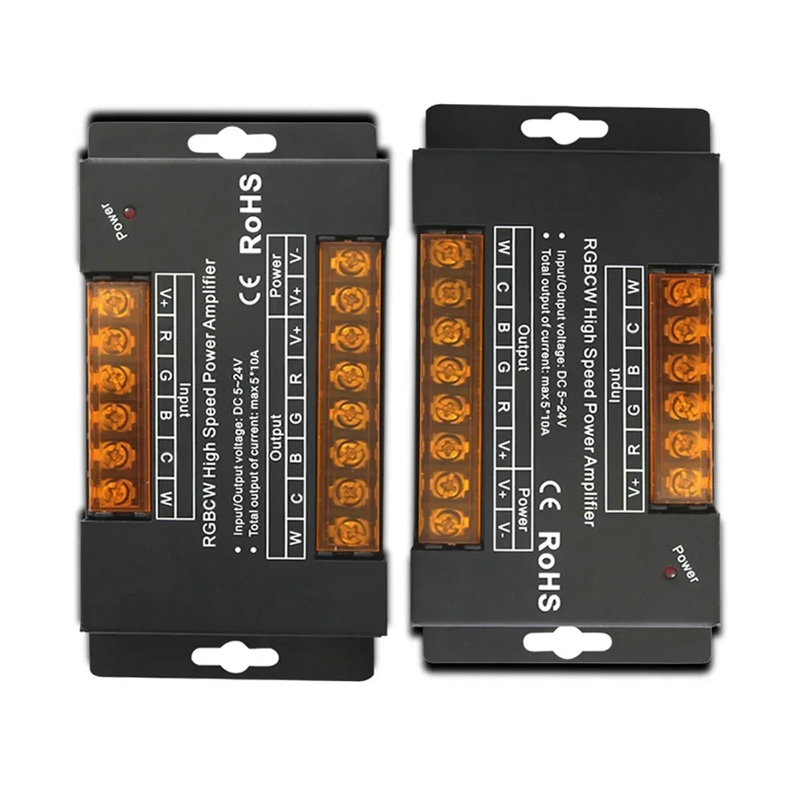 Controlador de amplificador de potencia LED RGBCCT 5 en 1 de alta velocidad máx. 50A 1200W adecuado for DIM CCT RGB RGB FCOB 3528 5050 tira de luces LED DC5-24V