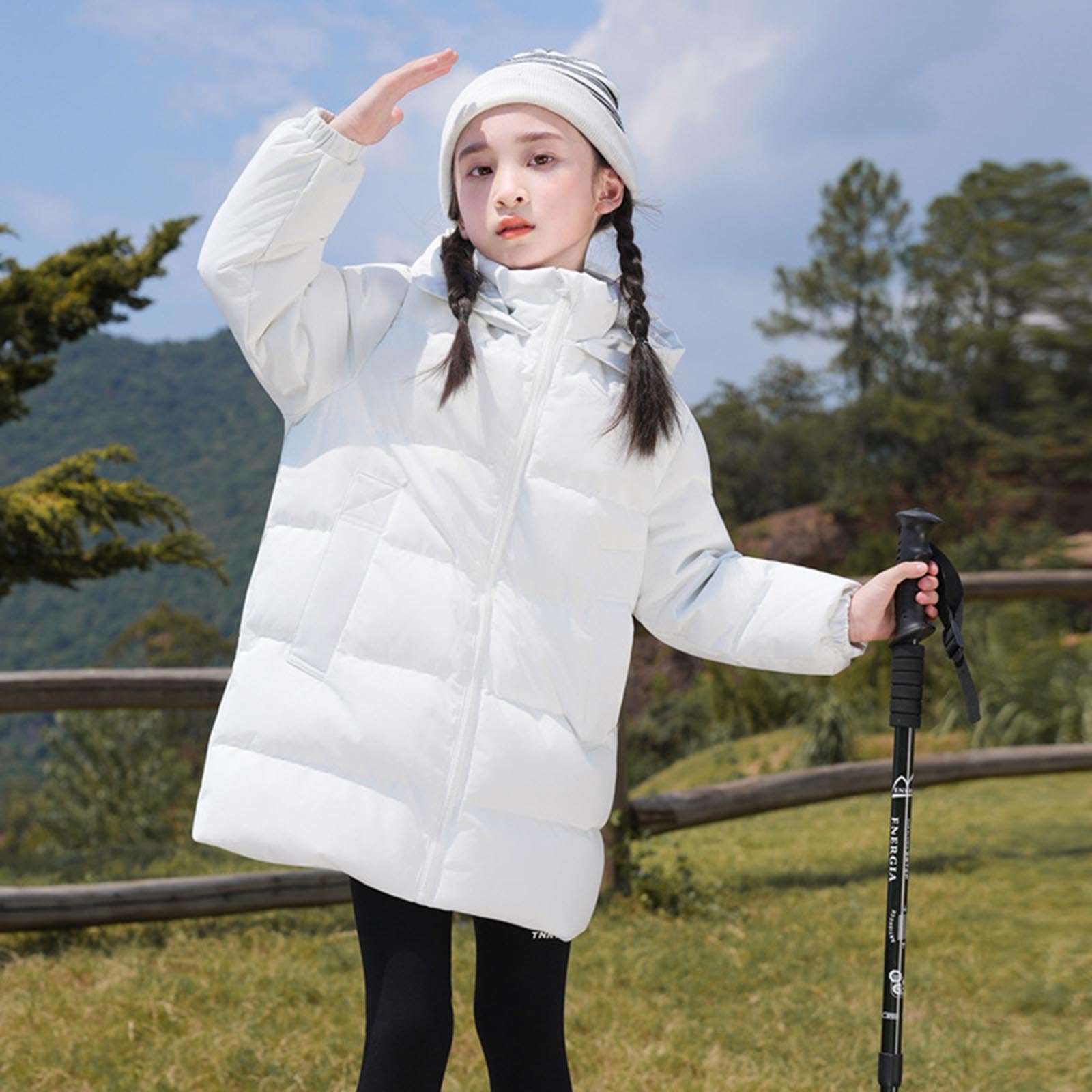 Giacche invernali per bambini e ragazze, pesanti e caldi, cappotti lunghi, eleganti cappotti termici caldi imbottiti in piumino per la scuola, capispalla, escursionismo, passeggiate, 1-15 anni