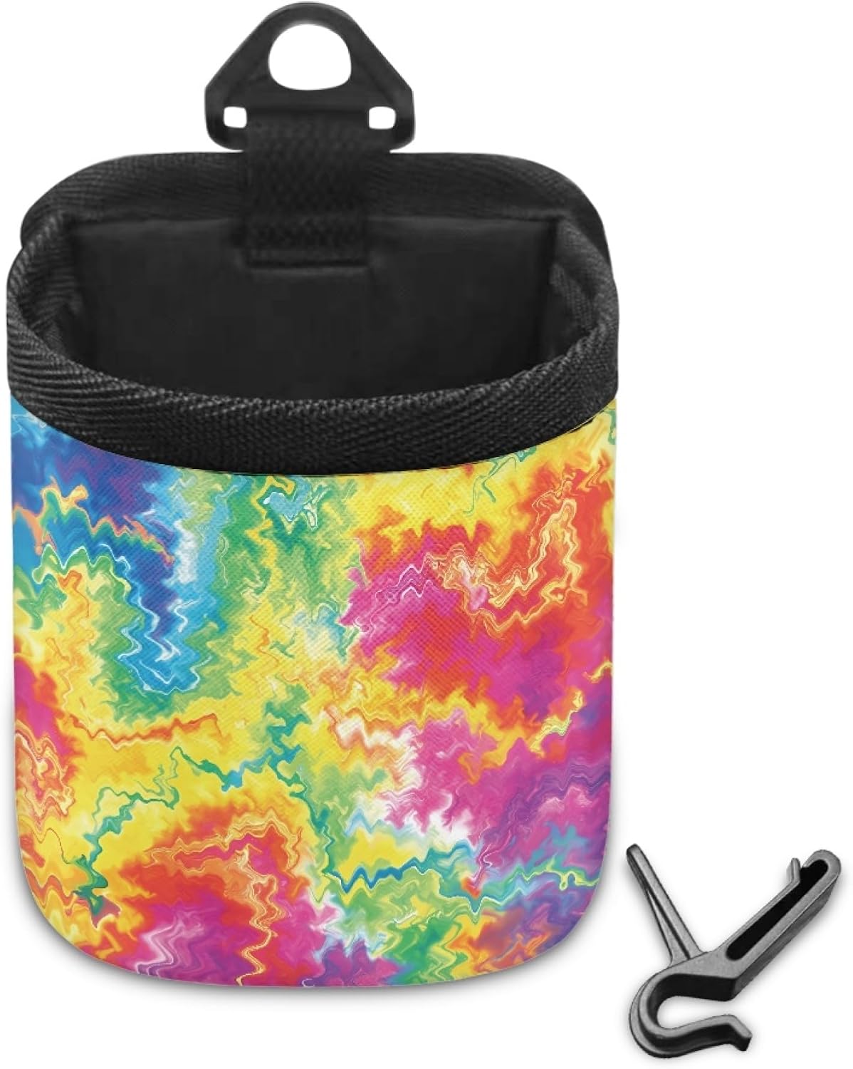 CLOHOMIN Colorful Tie Dye Car Air Vent Storage Bag Organizer Hanging Vehicle Mount Mobile Phone Holder Case with Hook Lightweight Auto Storage Box Accessories