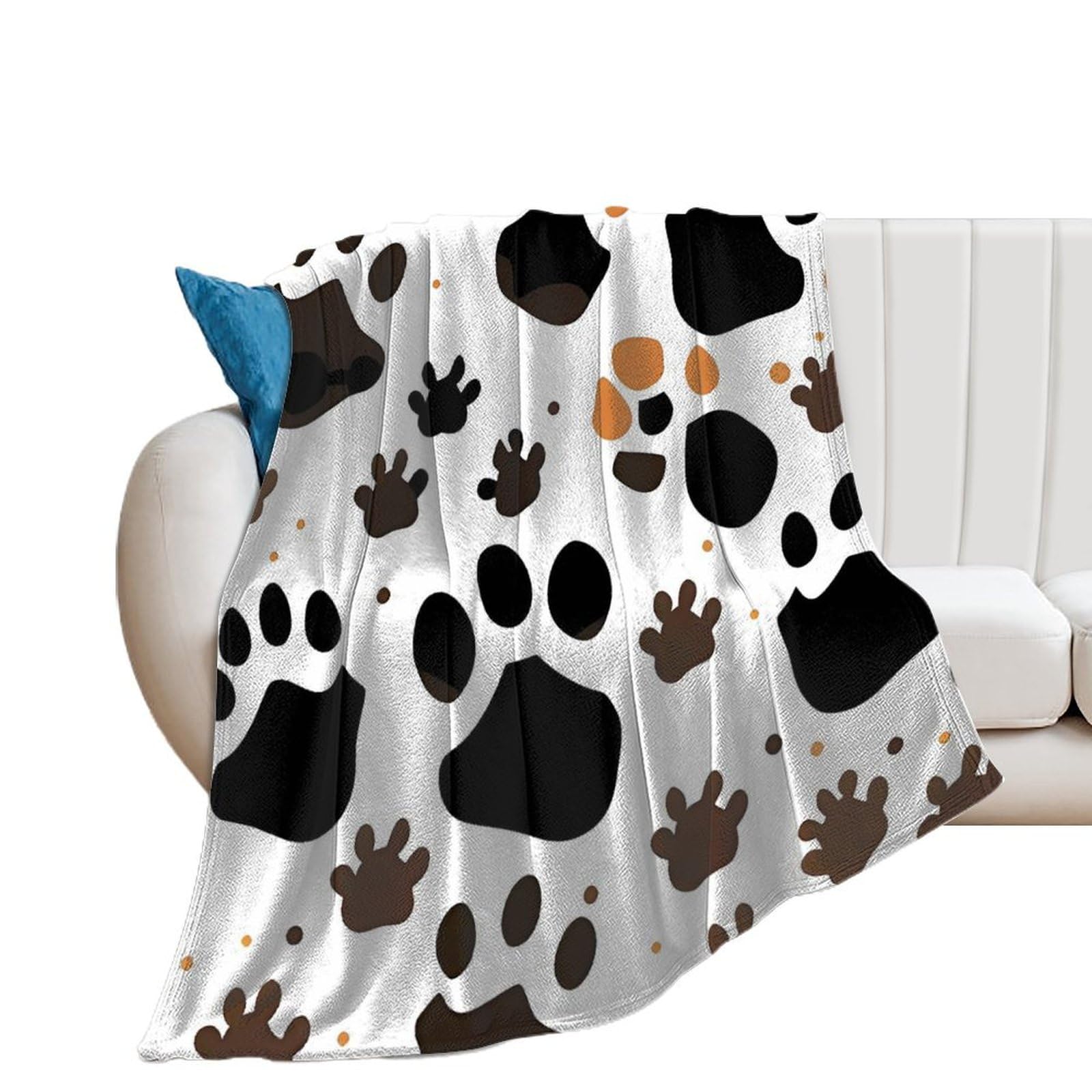 Couverture douce cadeau femme plaid décoratif motif pattes