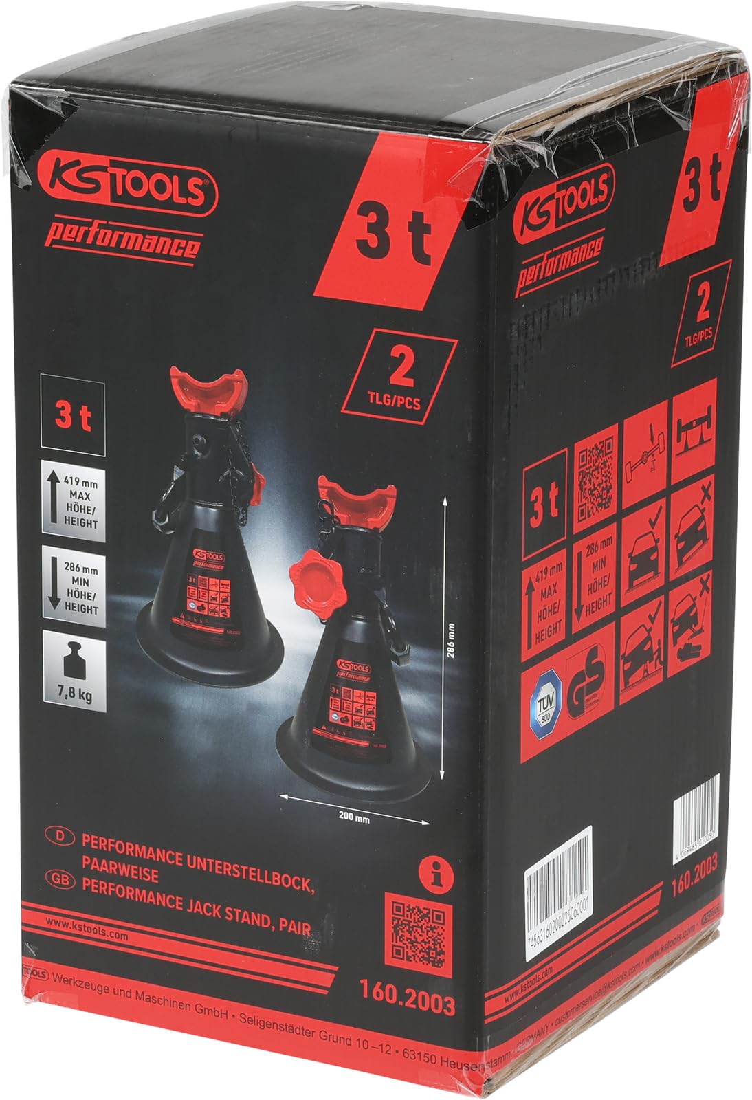 KS Tools 160.2003 Performance Unterstellbock, 3 t, paarweise