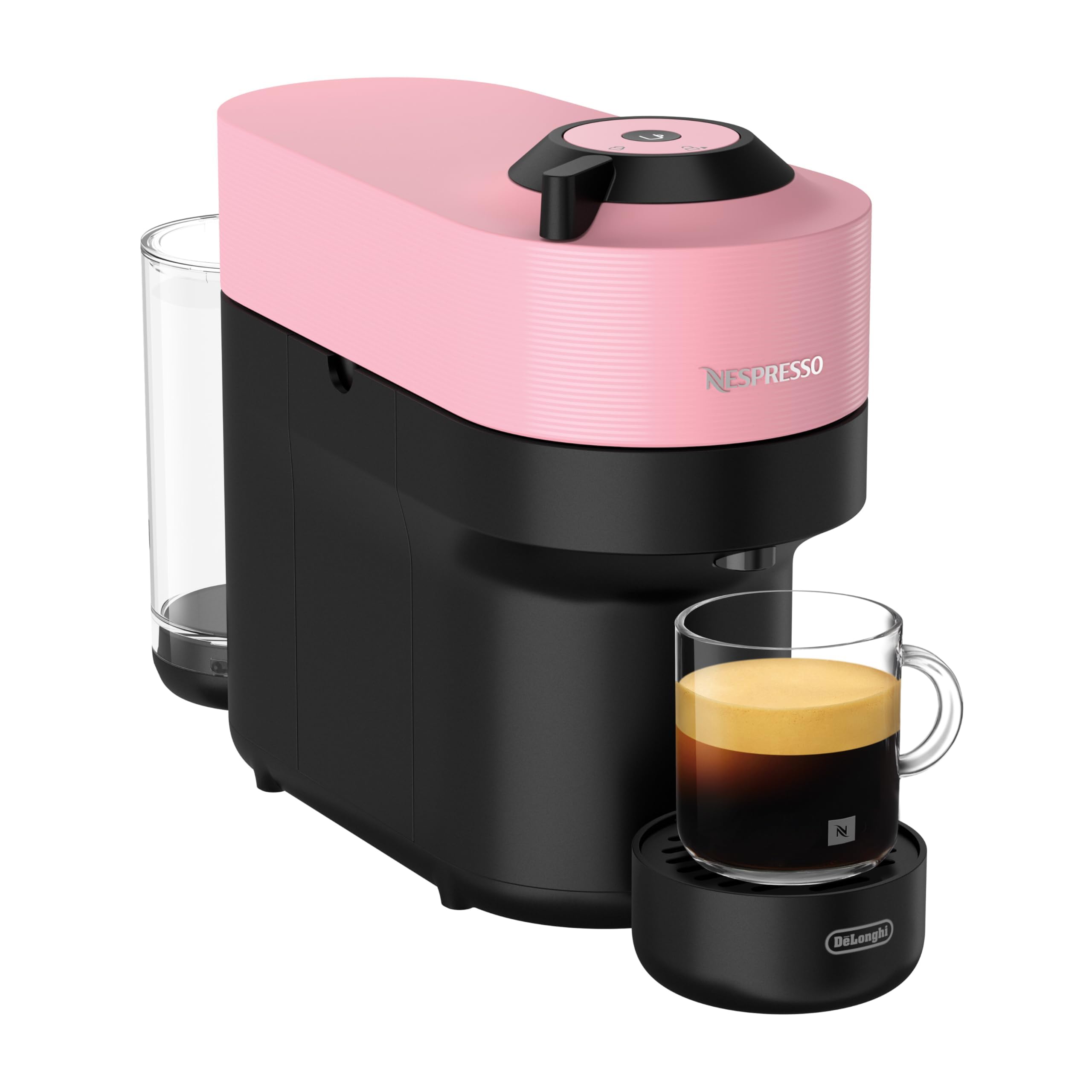 De'Longhi Nespresso Vertuo Pop – Cafetera de Cápsulas, Tecnología Centrifusion, 4 Tamaños de Taza, Set de 12 Cápsulas Incluido, Rosa (ENV90.P) | Cafetera de 4 tazas, reconocimiento de código de barras, funcionamiento con un solo toque, diseño compacto, ce