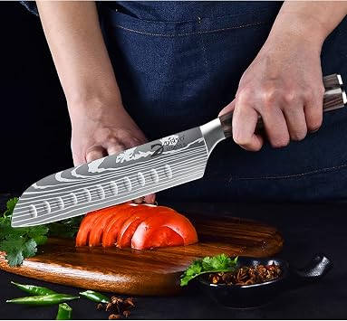 Dfito Chef Knife Sets with Roll Bag Knife Block Set,15 PCS Knife Set with Block