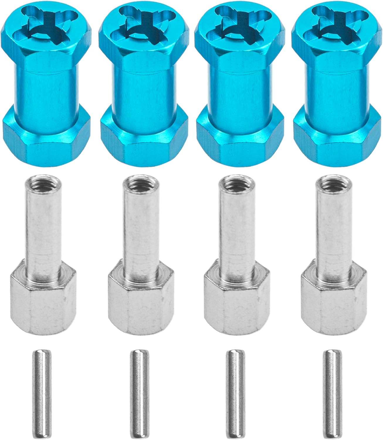 4PCS ShareGoo 12mm Wheel Hex Hub with 25mm Offset Compatible with 1/10 Traxxas Rustler Axial SCX10 Wraith 90046 RC4WD D90 Tamiya CC01 1/10 RC Crawler Car