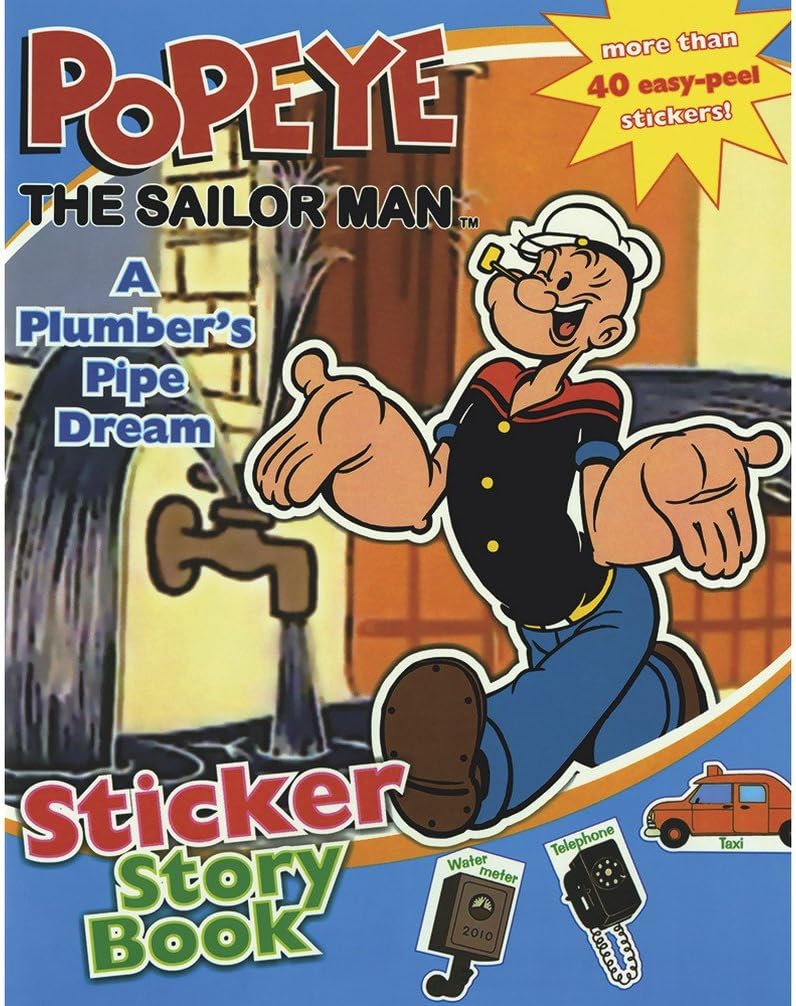 Popeye The Sailor Man A Plumber's Pipe Dream Sticker Story Book
