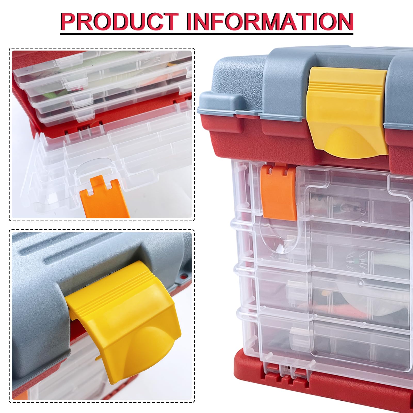 Kit Pesca con Caja de Pesca Accesorios Aparejos de Pesca Mar Señuelos Anzuelos Cebos Artificiales Plomos