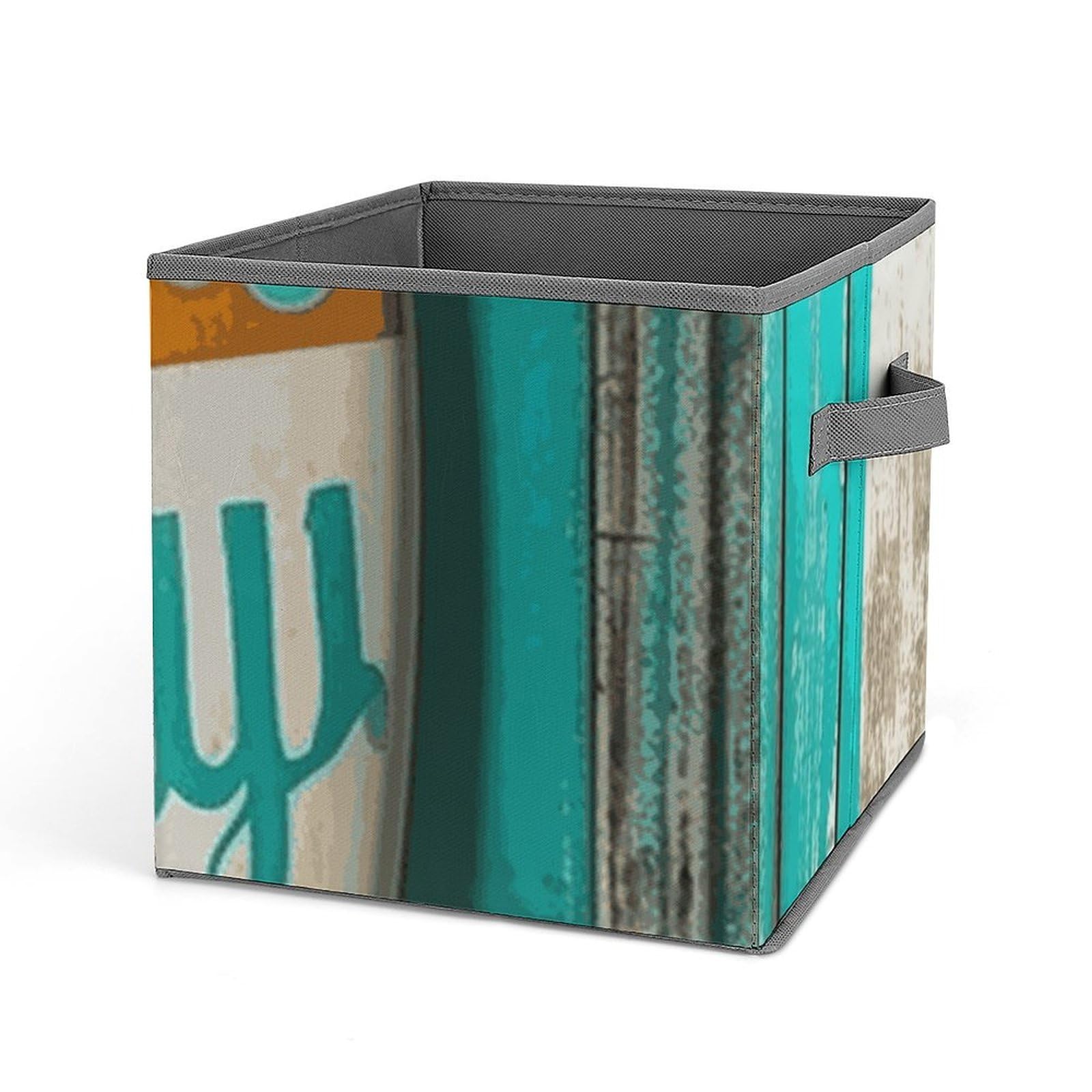 Bacs de rangement pliables en tissu turquoise pour placard propre sans bazar