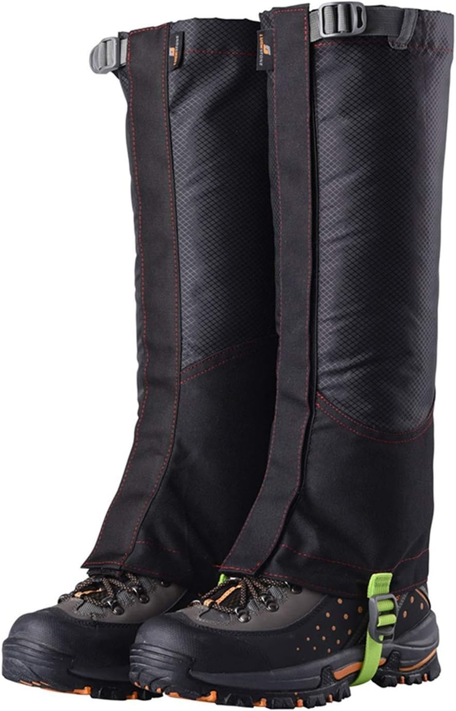 Leg Gaiters Leg Gaiters Waterproof Snow Boots Outdoor Leggings, Trekking Mudguard Shoe Covers, for Hunting, Running, Riding, Snow Climbing, TPU Instep with Leg Guards ( Color : Black , Size : Medium )