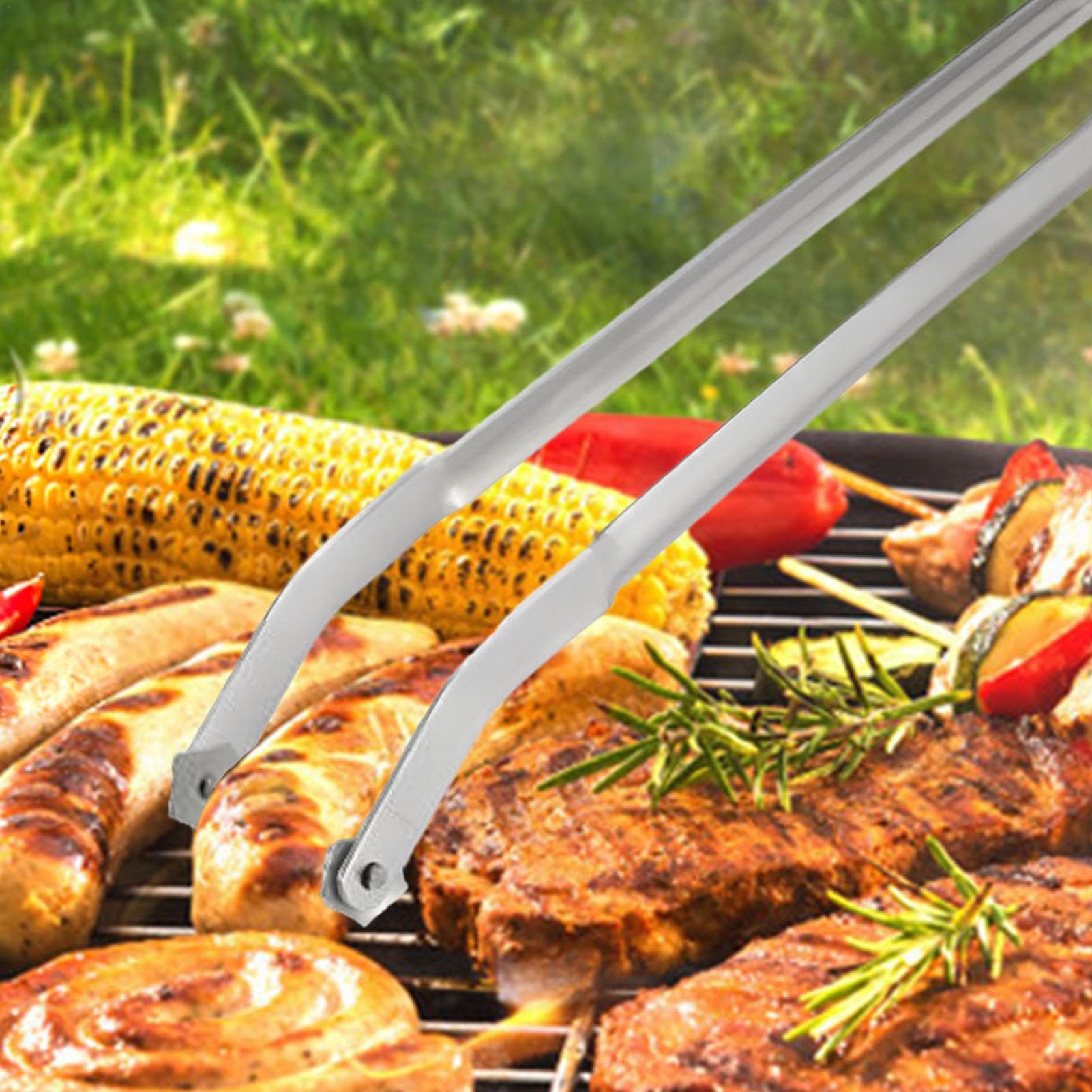 Pinze Per Salsicce Da Barbecue Con Rulli - Acciaio Inox Per Girarle Facilmente - Foto 2