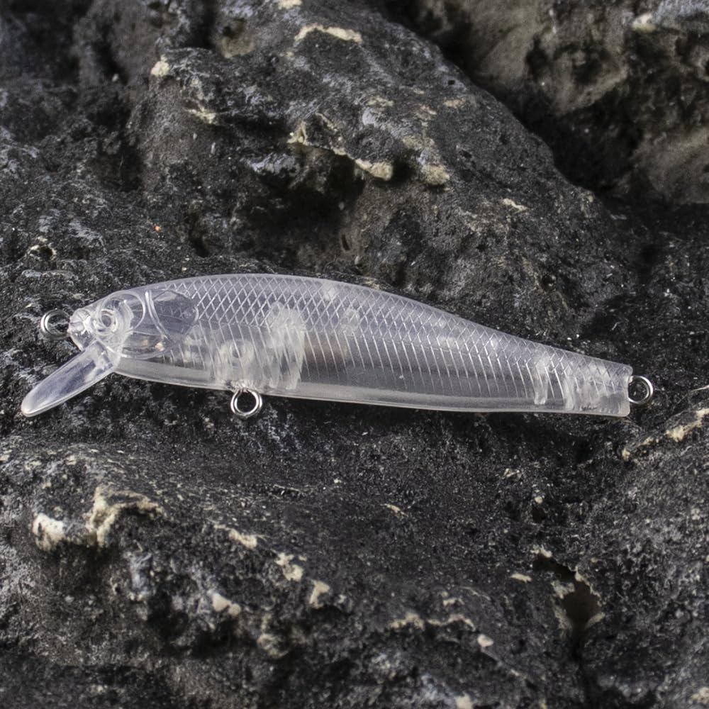 100 pezzi di esche for minnow Jerkbait poco profonde, peso speciale, 7 cm, 4,7 g, non verniciate, galleggianti, a lunga distanza, fai da te.