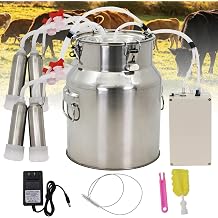 14L High Power Cow Milking Machine Portable Rechargeable Pulse & Vacuum