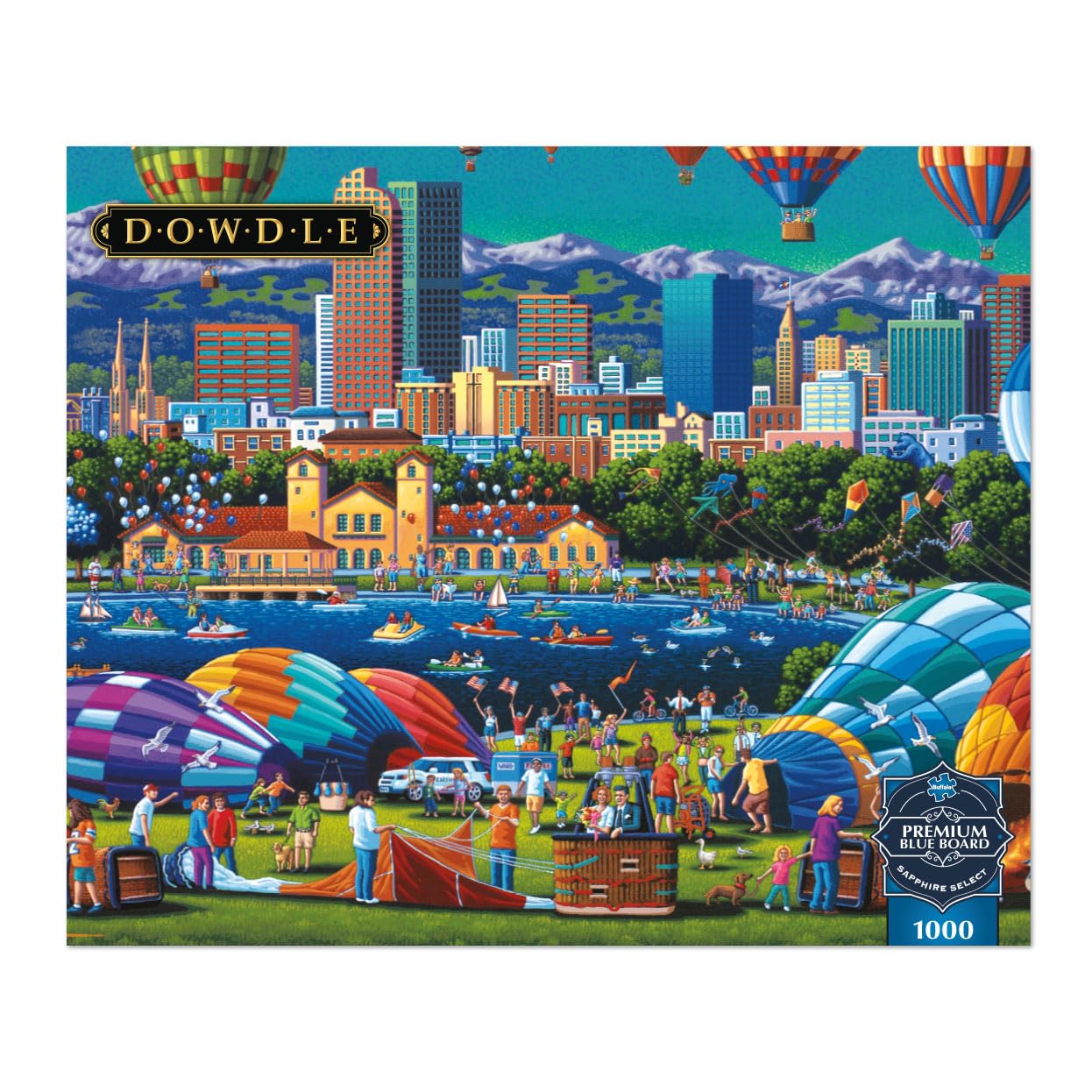 Buffalo Games - Sapphire Select- Eric Dowdle - Balloon Spectacular - Puzzle de 1000 pièces - Défi et Amusant - Planche de Puzzle à Dos Bleu - Boîte de présentation Cadeau - Affiche Pleine Taille