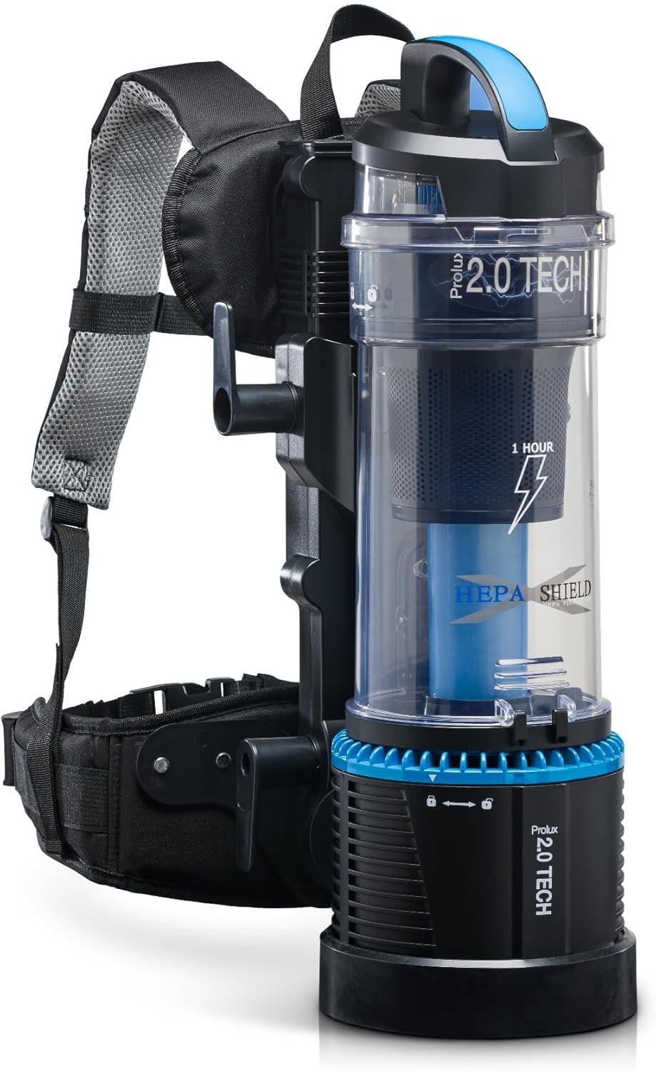 Prolux 2.0 Cordless Lightweight Bagless Backpack Vacuum – Only 11 lbs, 1 Hour Runtime