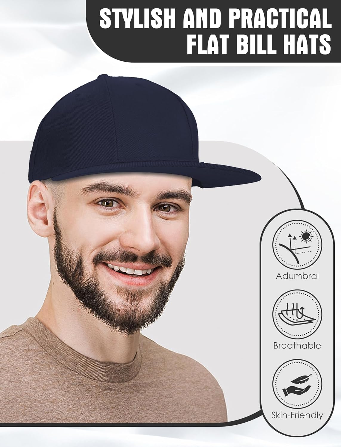 10 Pack Blank Snapback Hats for Men Flat Brim Hats Baseball Caps Bulk - Image 4