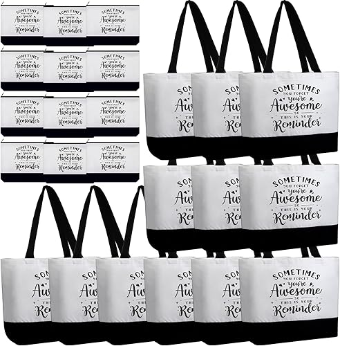 32 piezas inspiradoras bolsa de lona con cremallera reutilizable motivacional bolsa de maquillaje conjunto para mujeres, amigas compañeras de trabajo