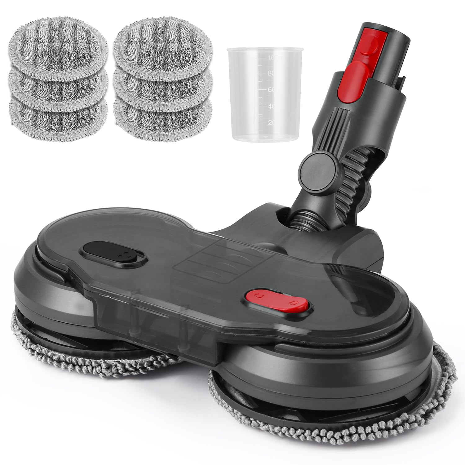 Mocio Pavimento Elettrico Accesorios per Dyson,Testa di Mocio Elettrico per Dyson V7/ V8/ V10/ V11 Aspirapolvere con Serbatoio dell'acqua Rimovibile,6 Pezzi Lavapavimenti e Contenitore di Riempimento