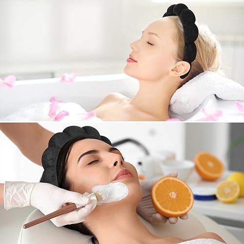 Miniatura 6 de Diademas de spa para lavar la cara o el rostro, juego de 2 diademas para el cuidado de la piel, diadema de tela de rizo, paquete combinado de