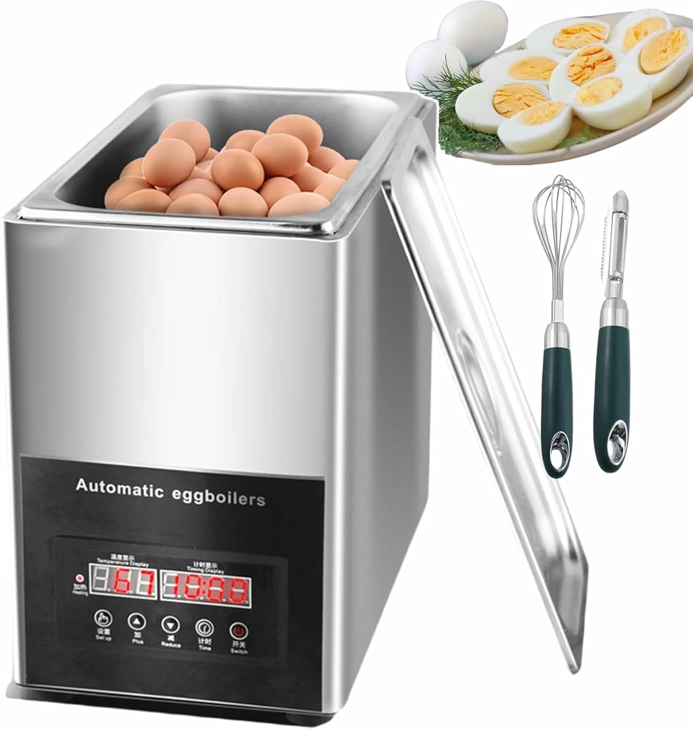 Commercial Electric Egg Cooker With 9 L Interior Cylinder, Rtilla Vaporizer From 30 To 90 ° C, The Hot Springs Egg Machine For Tough Eggs, Adjustable Time And Temperature ~/