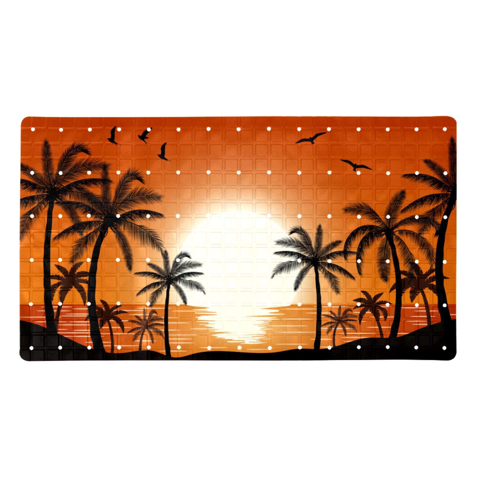 Tapis de bain antidérapant Sunset Palm 71x40 cm avec 120 ventouses de sécurité