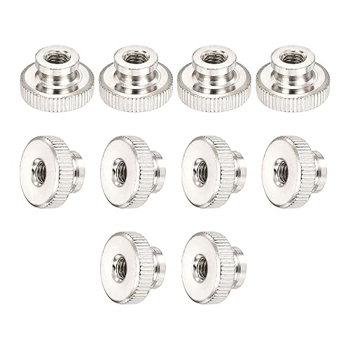 Miniatura 4 de uxcell Tuercas moleteadas, 10 piezas de perillas redondas de hierro M4x0.0.276 in para piezas de impresora 3D, tono plateado